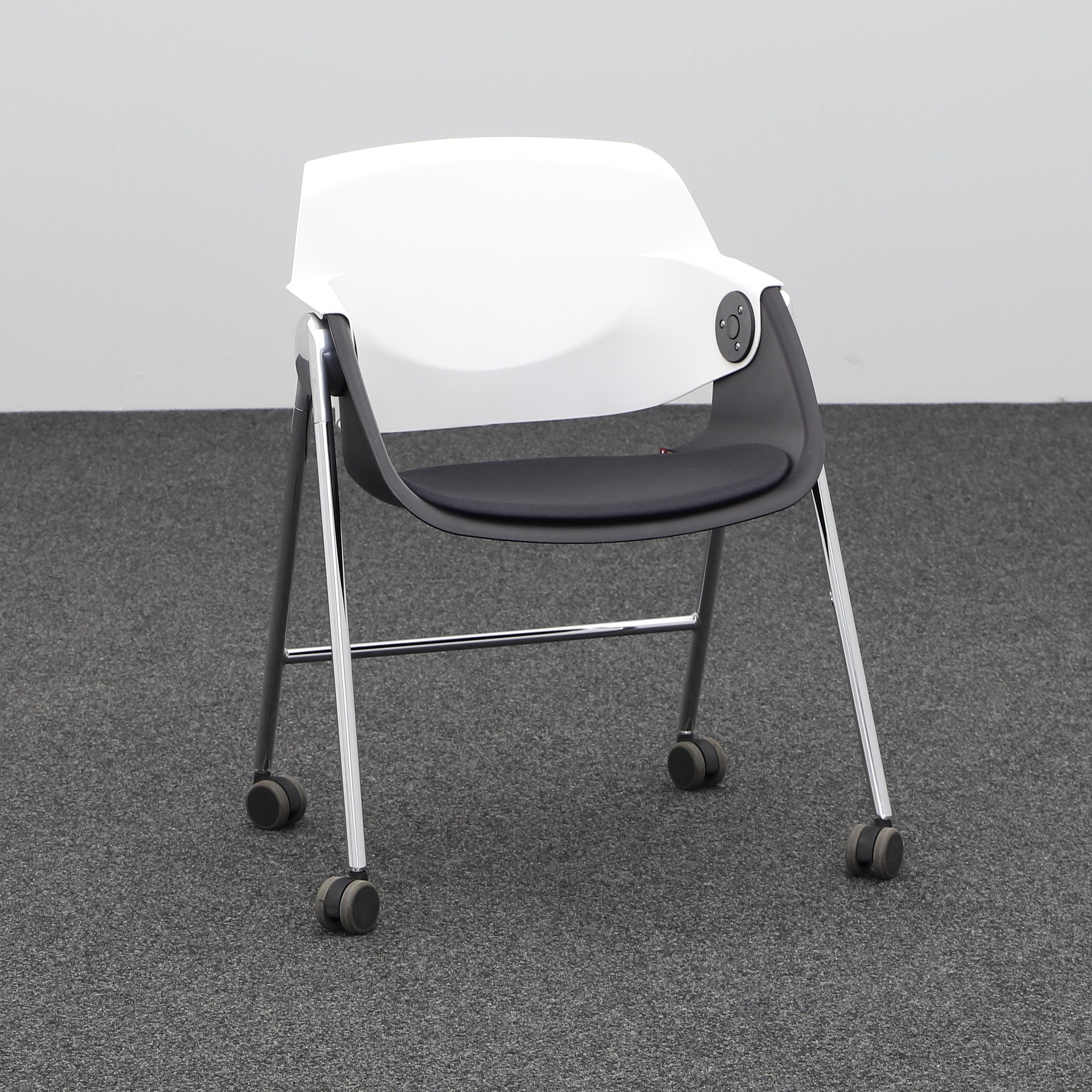 Sedie a 4 gambe Sitag G 02 (Bianco, Buono, Rotella per pavimenti duri, Braccioli fissi)