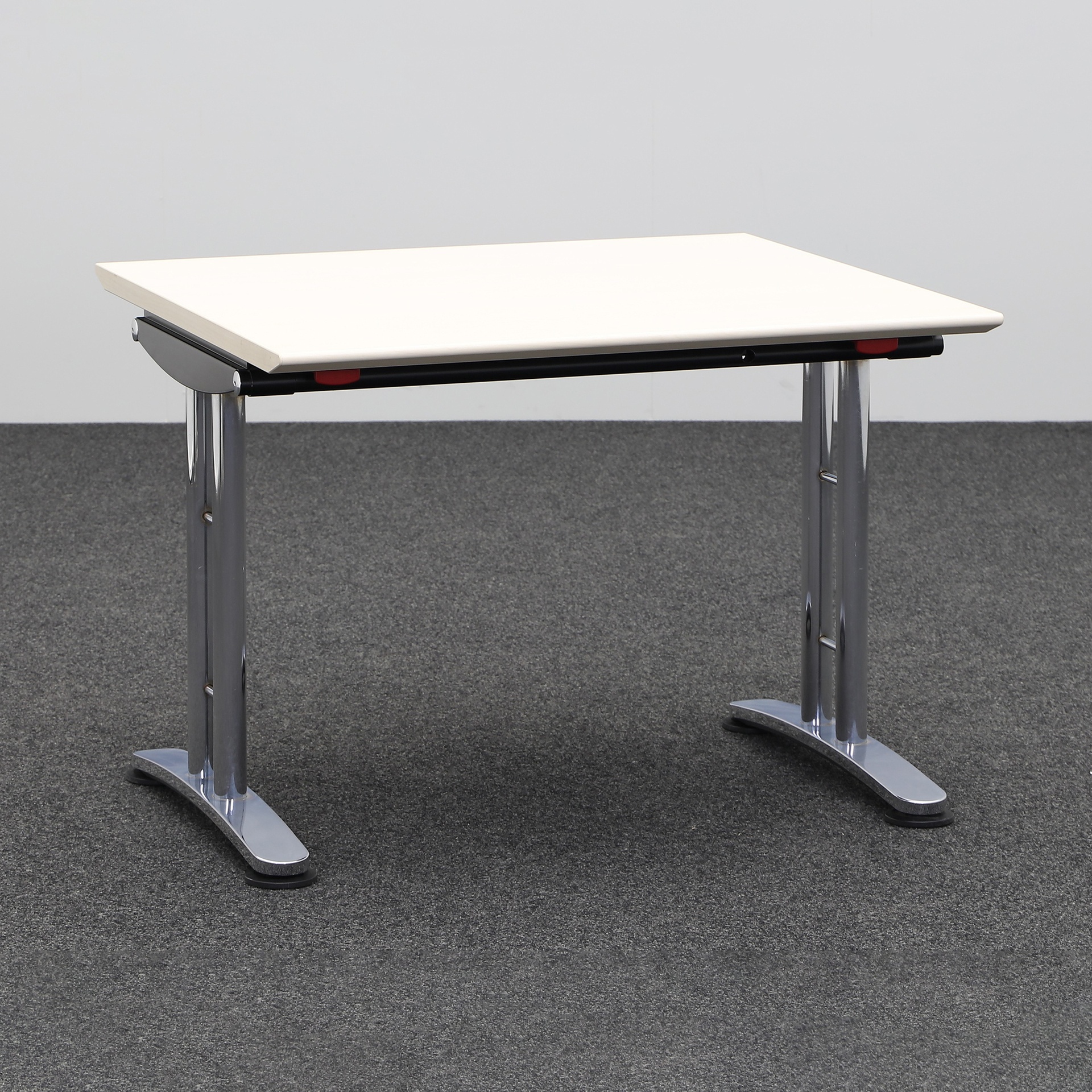 Schreibtische Ergodata System Desk (Ahorn, Gut, 100x90, Verchromt, Verchromt)