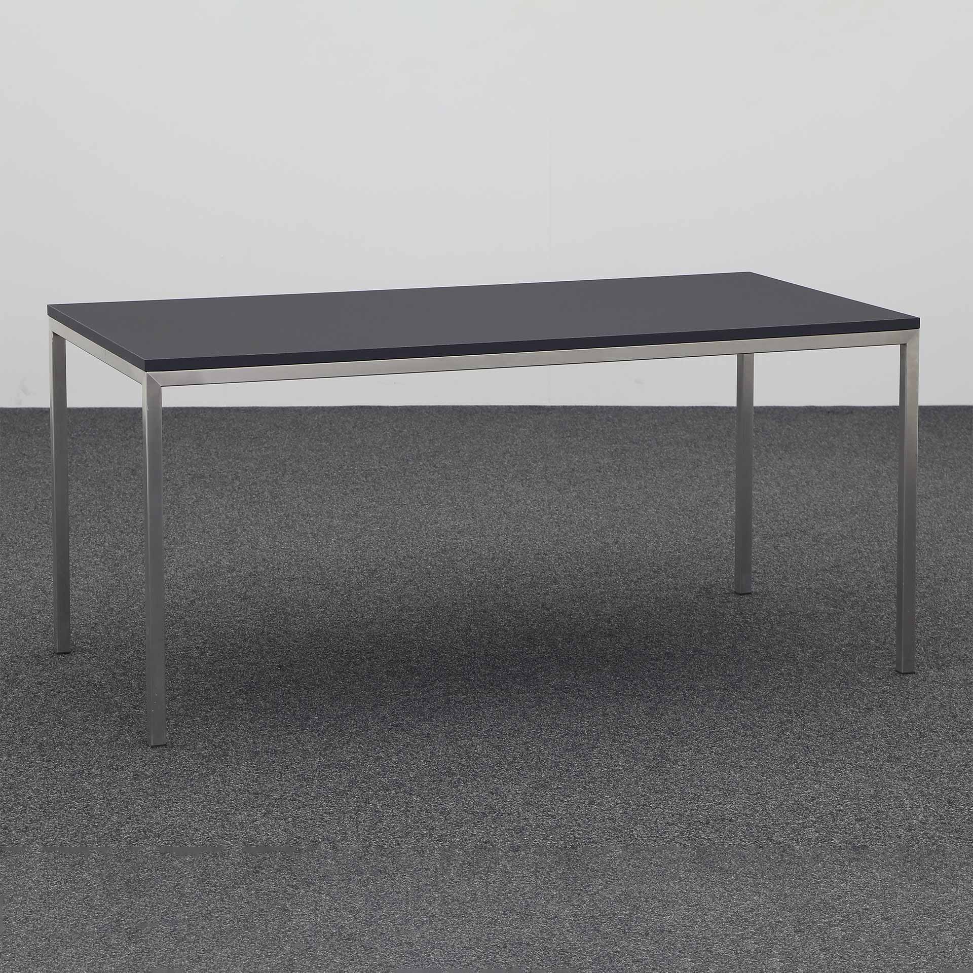 Tables de bureau avec piétement en acier chromé (Noir, Très bon, 160x80, Chromé, Chromé)