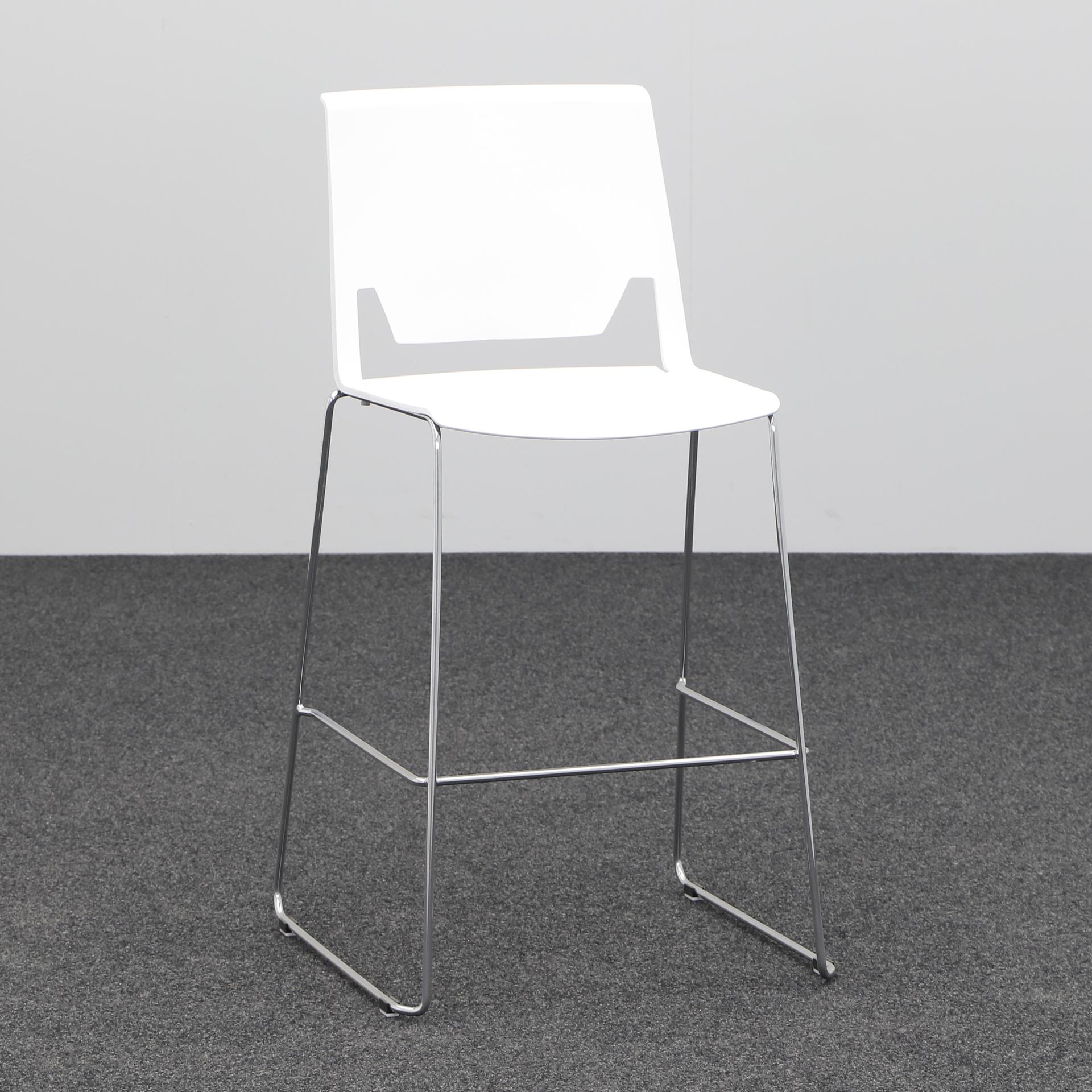 Tabouret de bar Haworth Comforto Very (Blanc, Nouveau, Patins en plastique, sans)