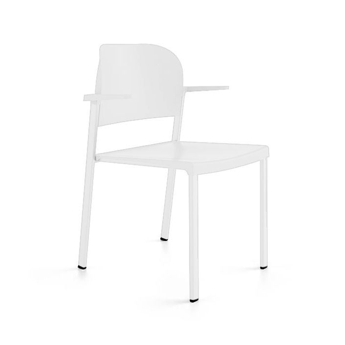 Chaises à 4 pieds IBEBI Recycled Bio (Blanc, Nouveau, Patins en plastique, Accoudoirs fixes)