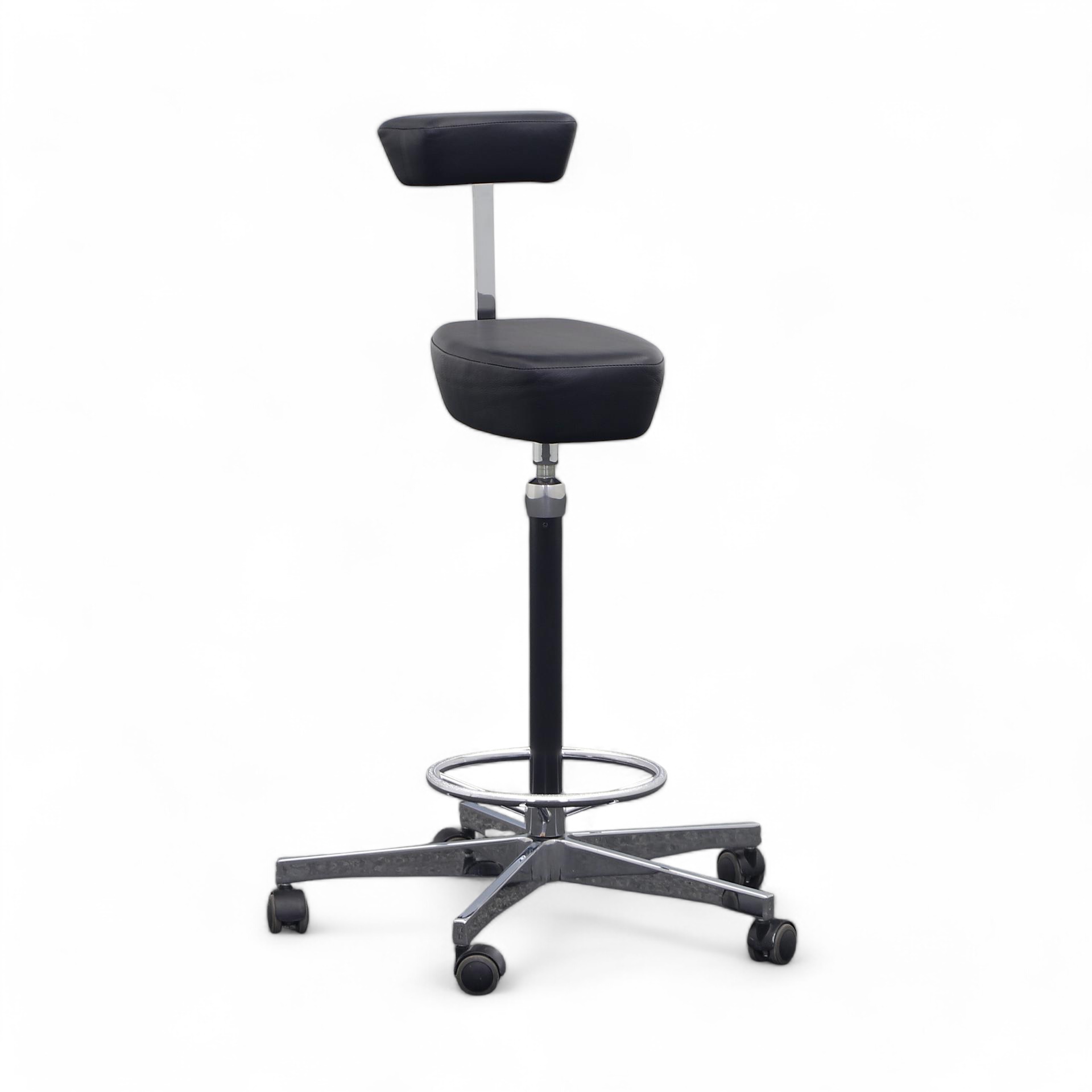 Tabouret de bureau Vitra (Noir, Normalement utilisé, Roulettes pour sols durs, sans accoudoirs)