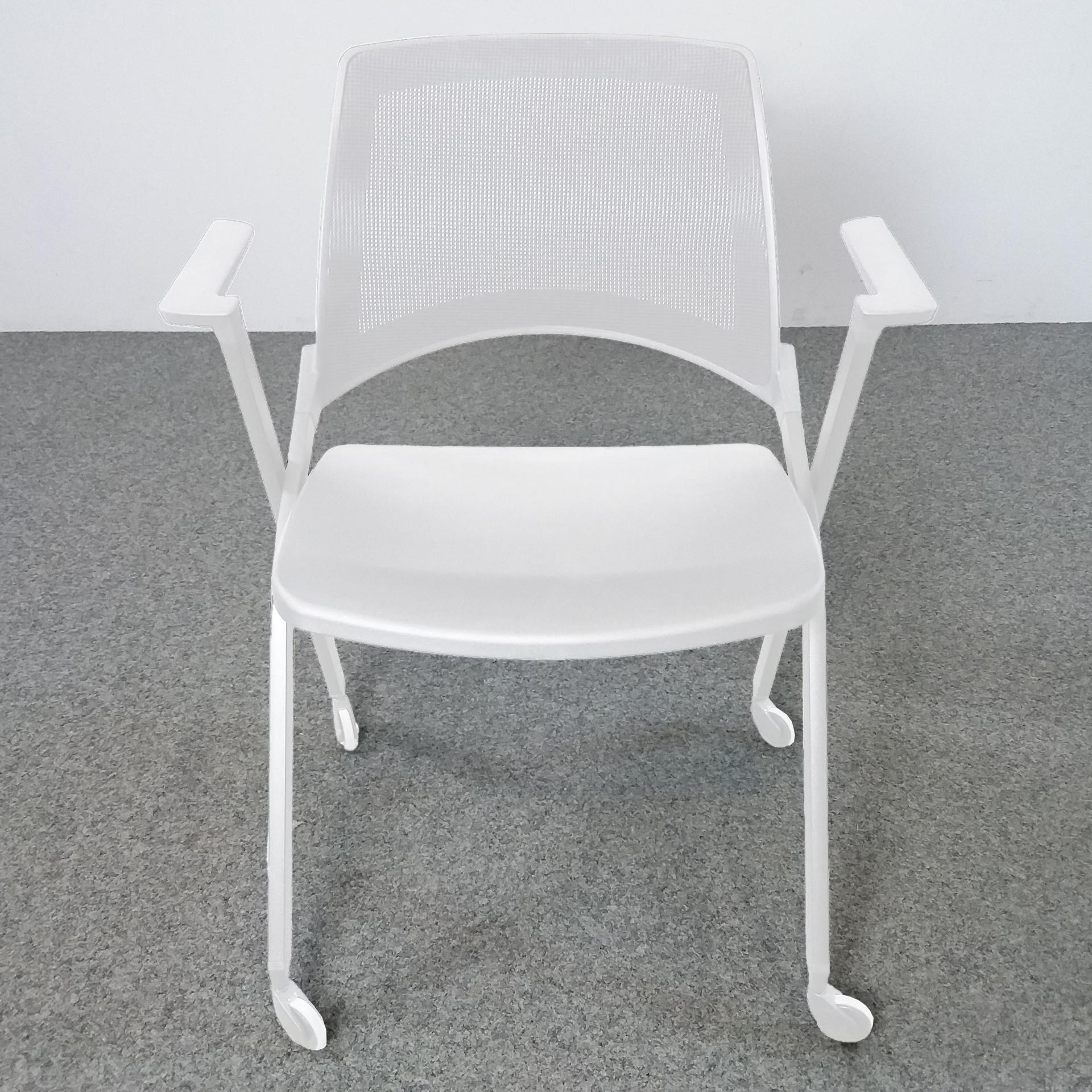 Chaises à 4 pieds IBEBI Opla (Blanc, Nouveau, Rouleaux universels, Accoudoirs fixes)