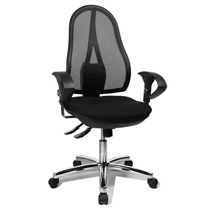 Chaise de bureau pivotante Topstar Open Point SY Deluxe (Noir, Nouveau, Rouleaux de moquette)