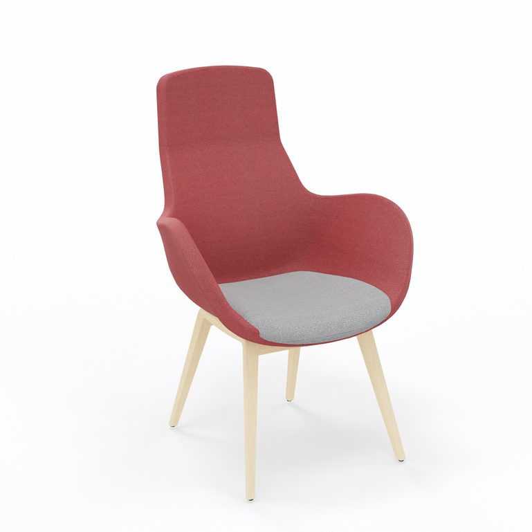 Fauteuil lounge Kusch+CO by Nowy Styl Lupino (Rouge, Nouveau, 1)