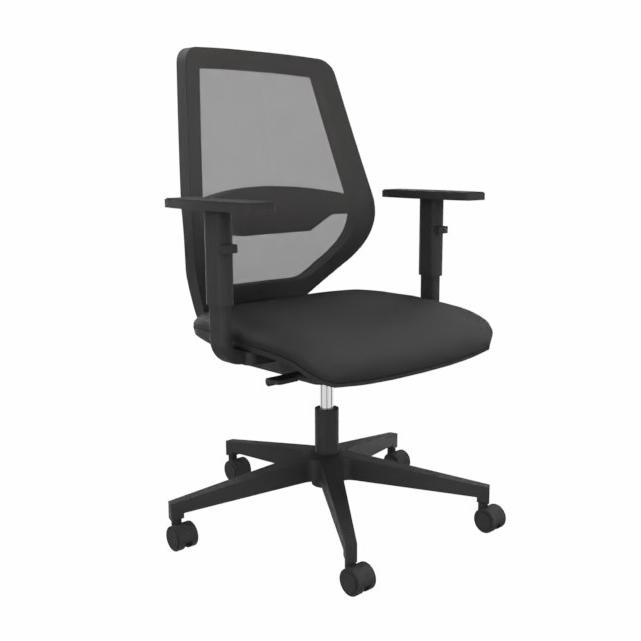 Chaises de bureau LAS CAST (Noir, Nouveau, Rouleaux de moquette, 1D Accoudoirs)