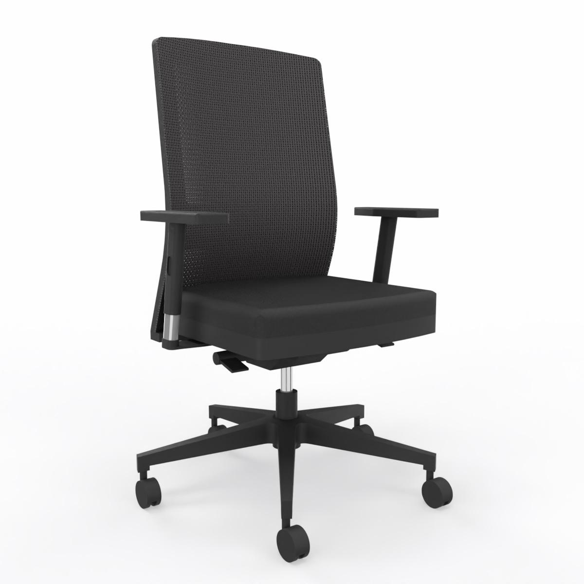 Office swivel chairs LAS HELLO (Black, New, Carpet castors, 1D Armrests)