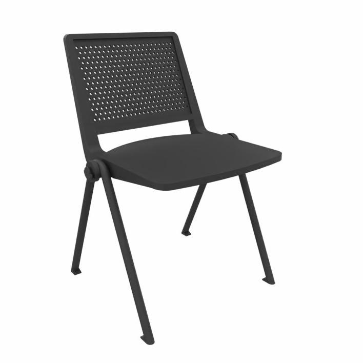 Chaises à 4 pieds LAS F01 (Noir, Nouveau, Patins en plastique, sans)