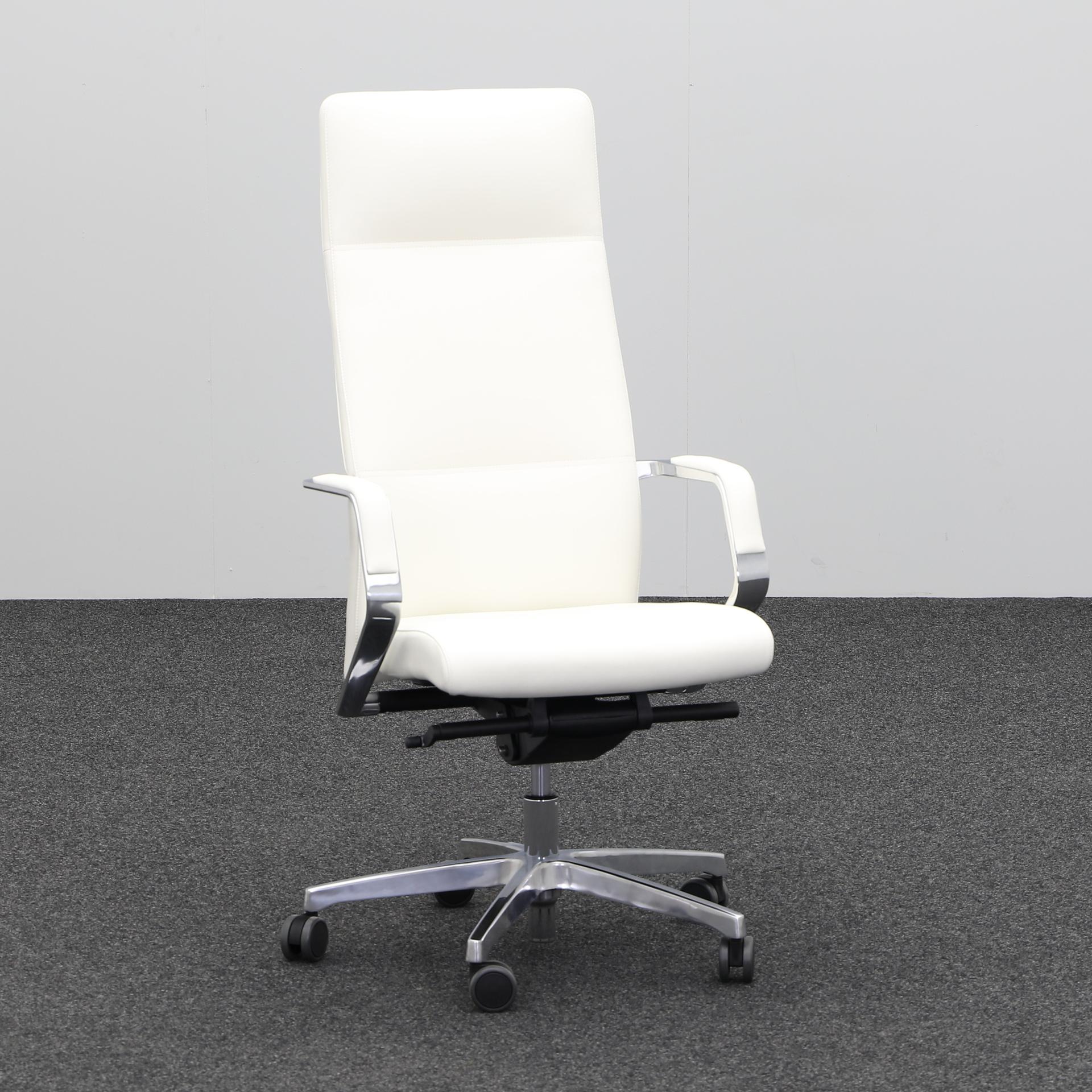 Chaises de bureau Milani Celin (Blanc, Nouveau, Roulettes pour sols durs, Accoudoirs fixes)