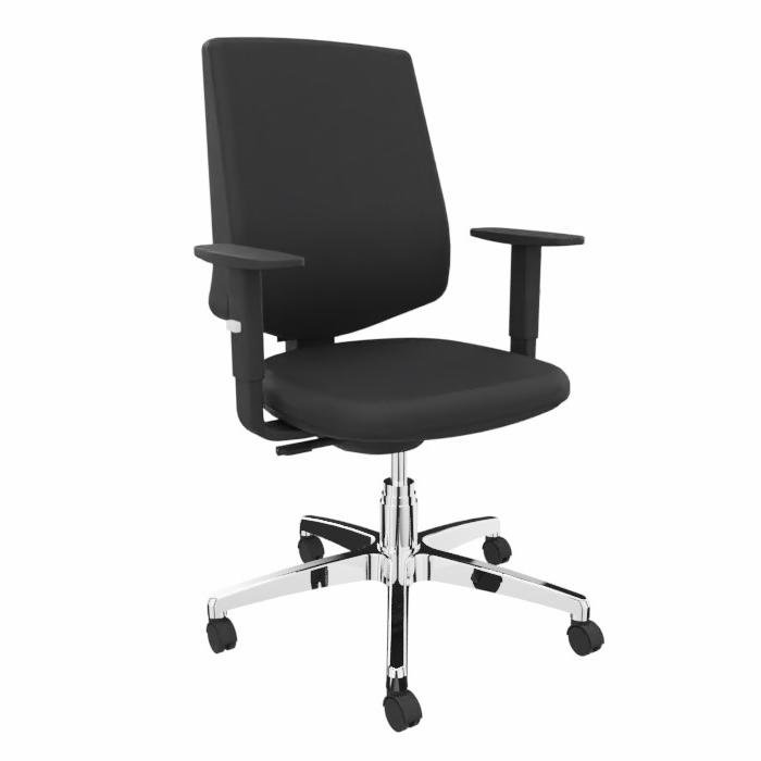 Chaises de bureau LAS PRIMA (Noir, Nouveau, Rouleaux de moquette, 1D Accoudoirs)