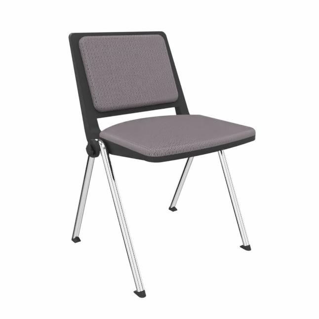 Chaises à 4 pieds LAS F01 (Gris, Nouveau, Patins en plastique, sans accoudoirs)