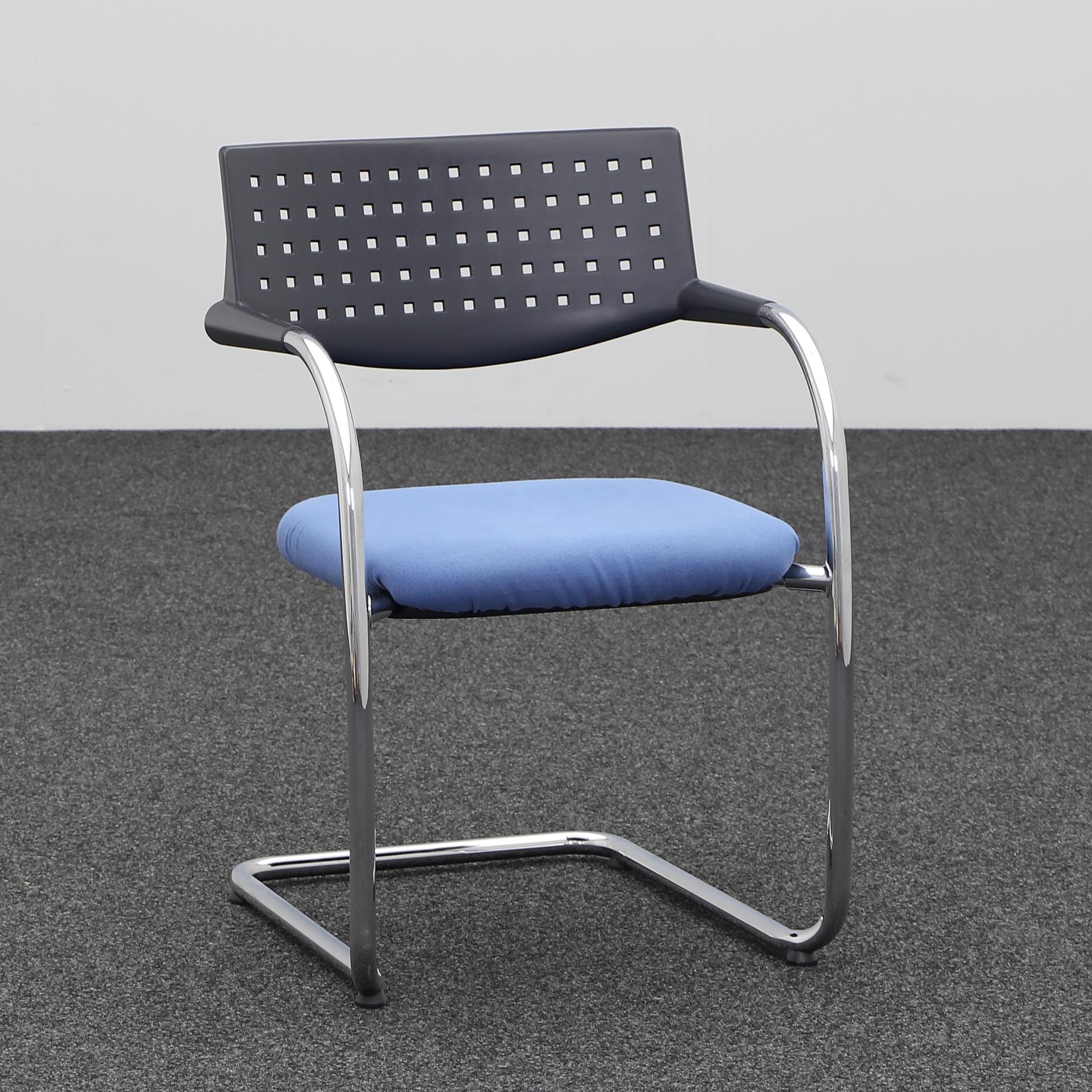 Cantilever Vitra visavis (Blue, Good, Carped glides, Fixed armrests)