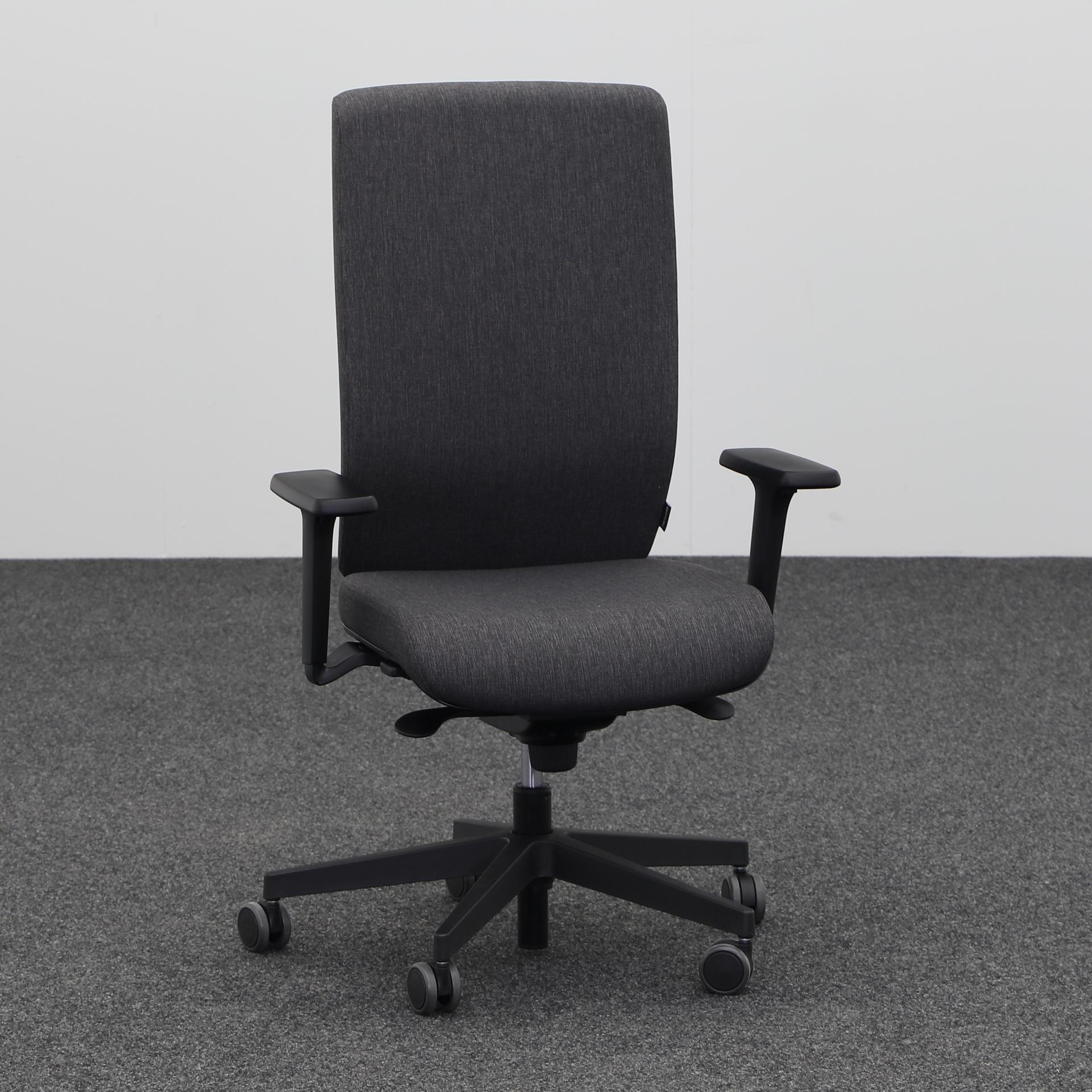 Chaises de bureau Narbutas Aura (Anthracite, Nouveau, Rouleaux de moquette, 1D Accoudoirs)