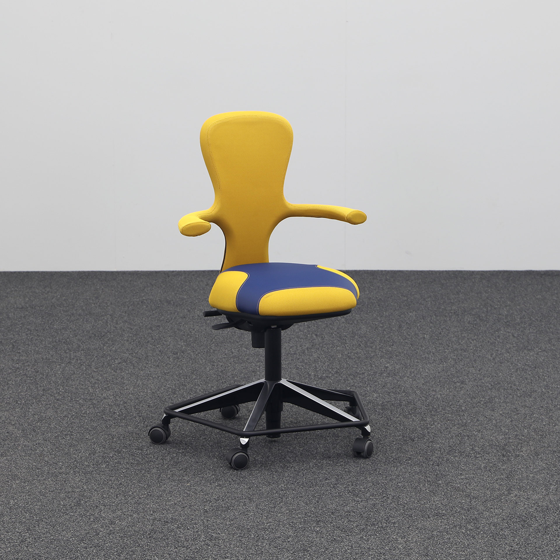 Office swivel chairs False Moving Chairs  (Yellow, New, Hard floor castors, Fixed armrests)