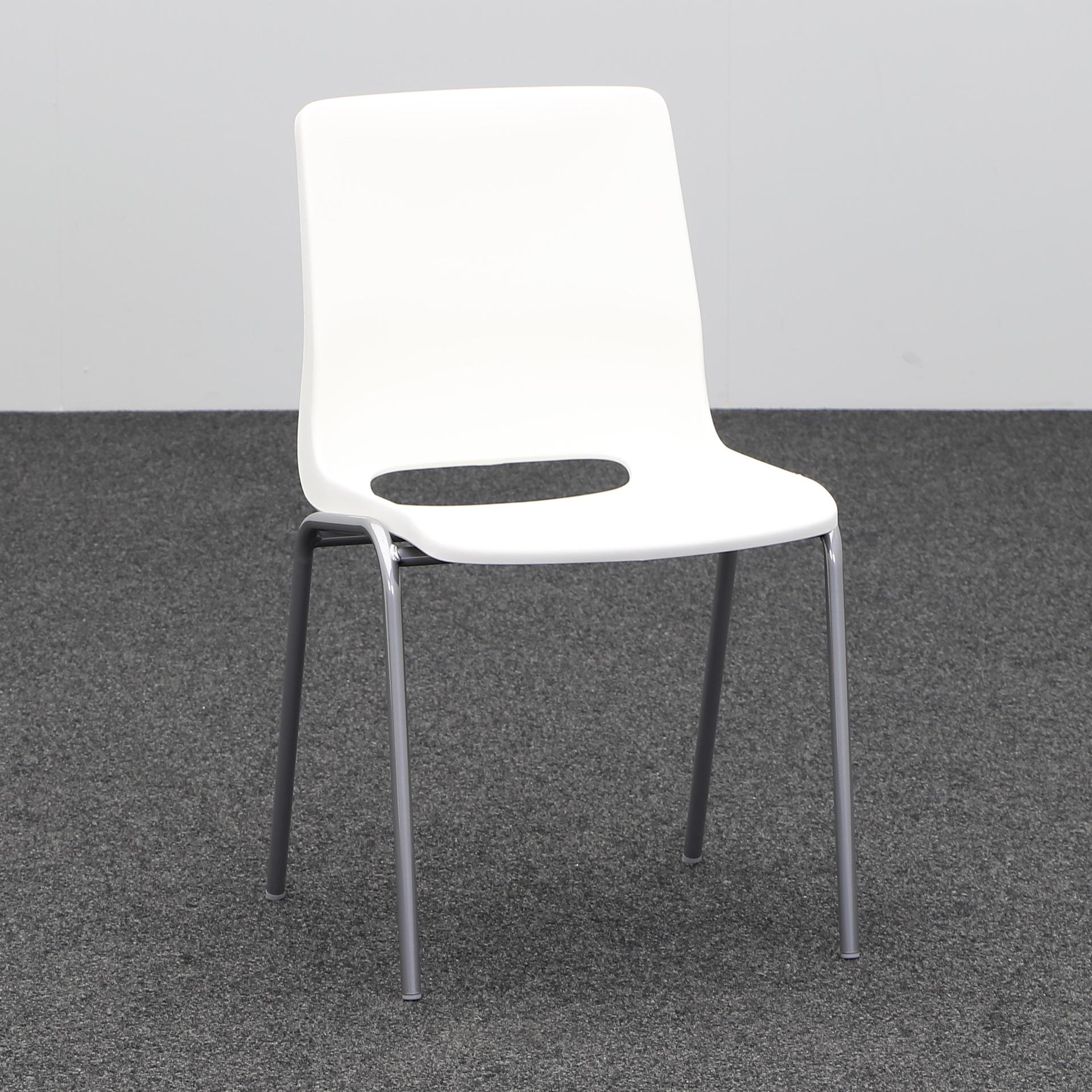 Bistro stacking chairs RBM ANA 4340 silver-grey (White, New, Plastic glides, without)