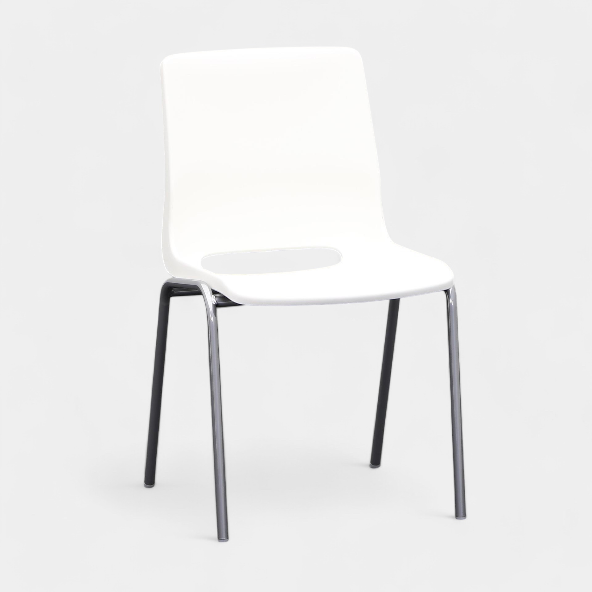 Bistro Chaises empilables RBM ANA 4340 Gris argenté (Blanc, Bon, Patins en plastique, sans accoudoirs)