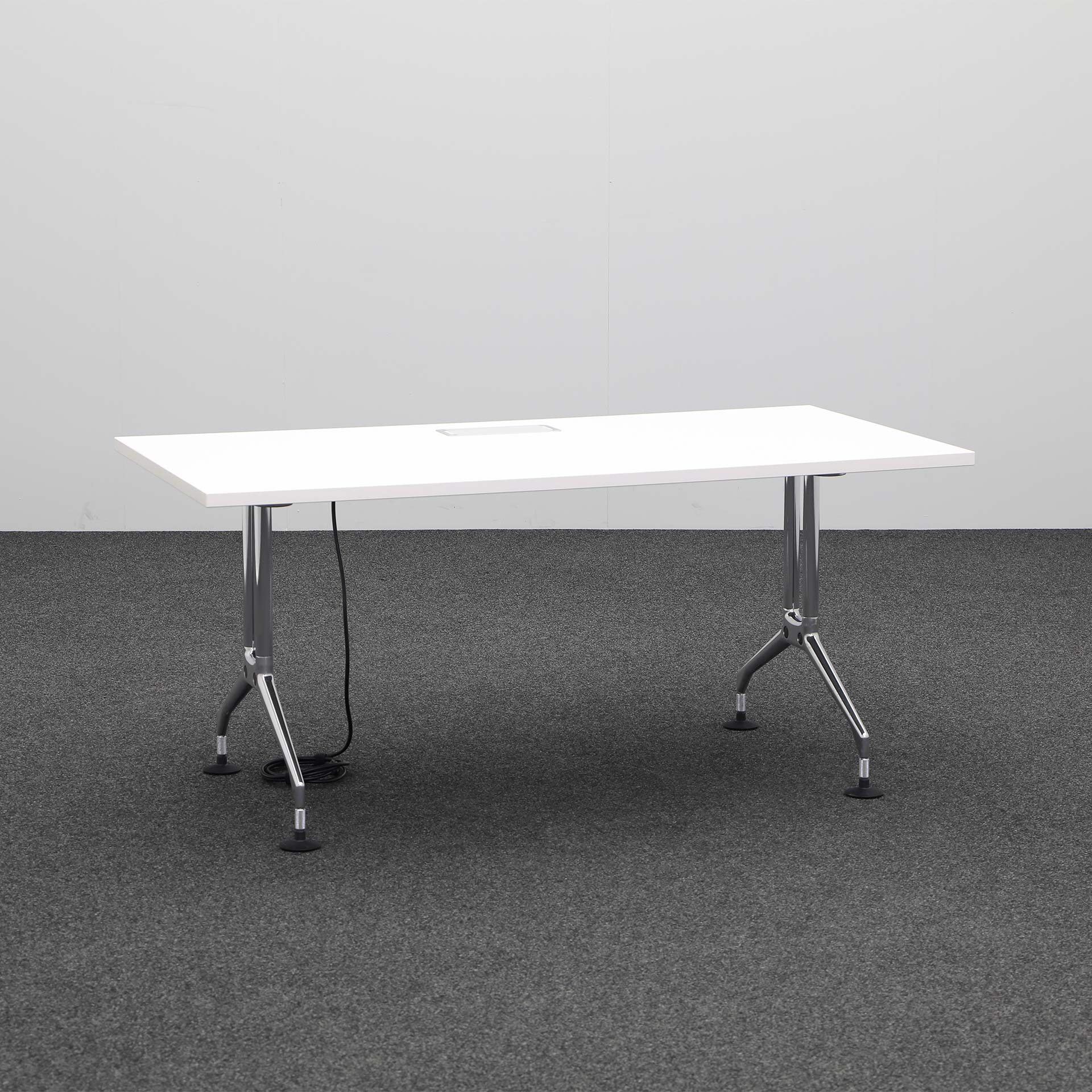 Schreibtische Vitra Ad Hoc (Weiss, Normal Gebraucht, 160x80, Verchromt, Verchromt)