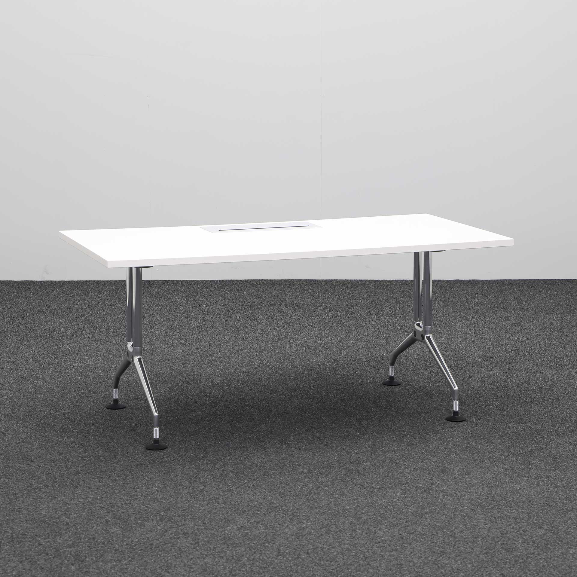 Schreibtische Vitra Ad Hoc (Weiss, Normal Gebraucht, 160x80, Verchromt, Verchromt)