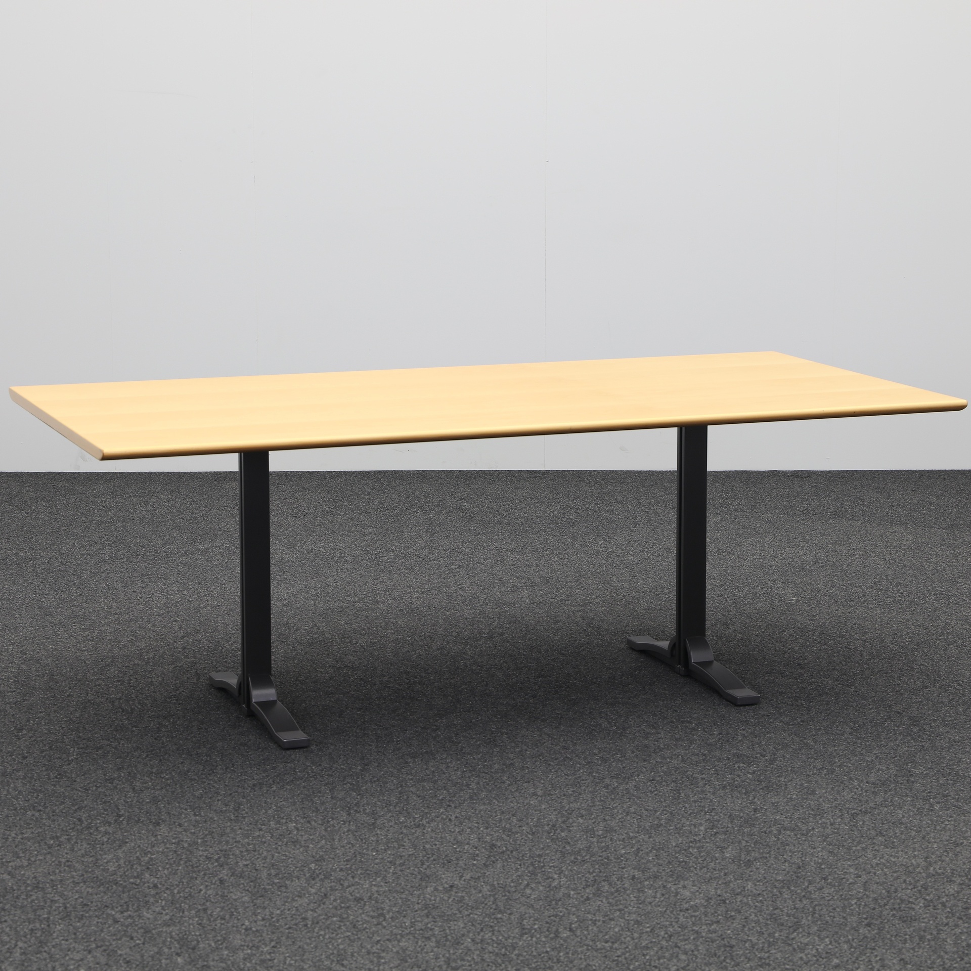 Tables de conférence Elan Euroffice (Frêne, Normalement utilisé, 200x100, Anthracite, Noir)