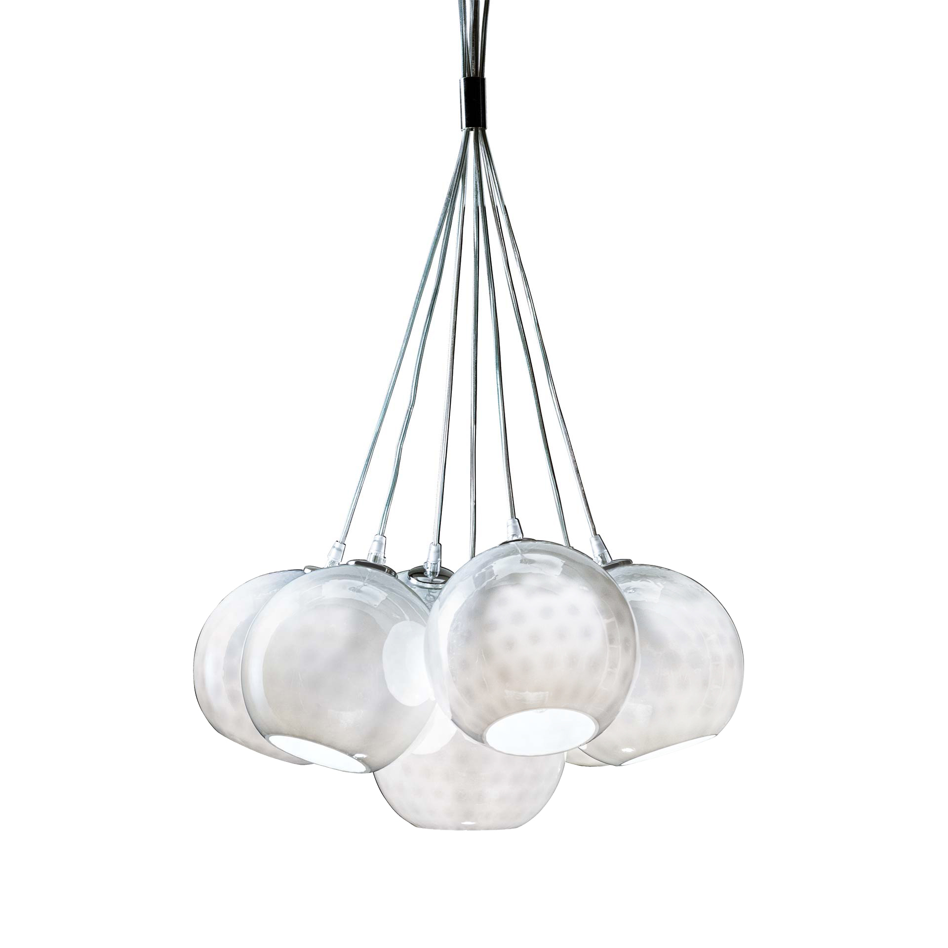 Murano Pendellampen Murano Bolle (Weiss, Neu, Cromata, Sosp. Mazzo 7L., 20)