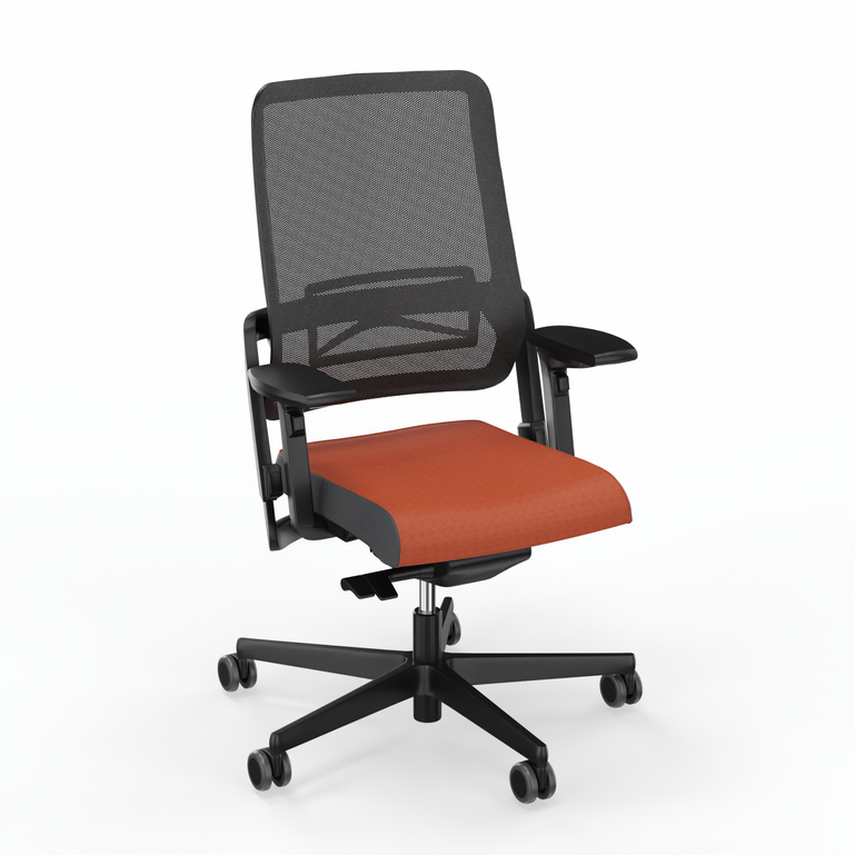 Chaises de bureau Sitag SitagXilium Mesh orange (Orange, Nouveau, Roulettes pour sols durs, Accoudoirs 4D)