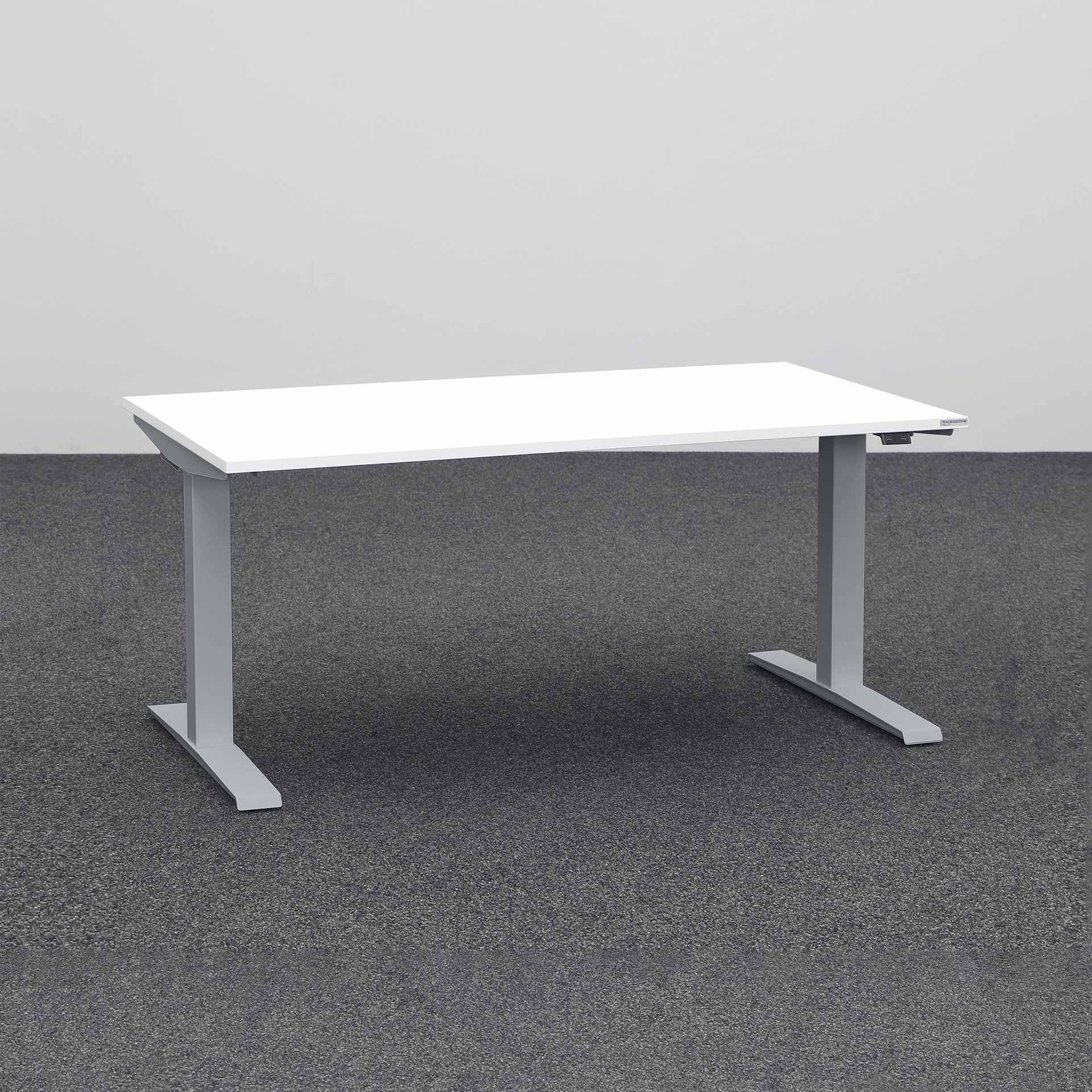 Bureau réglable en hauteur Tradingzone GO Swiss (Blanc, Nouveau, 160x80, Gris argenté, Gris argenté)