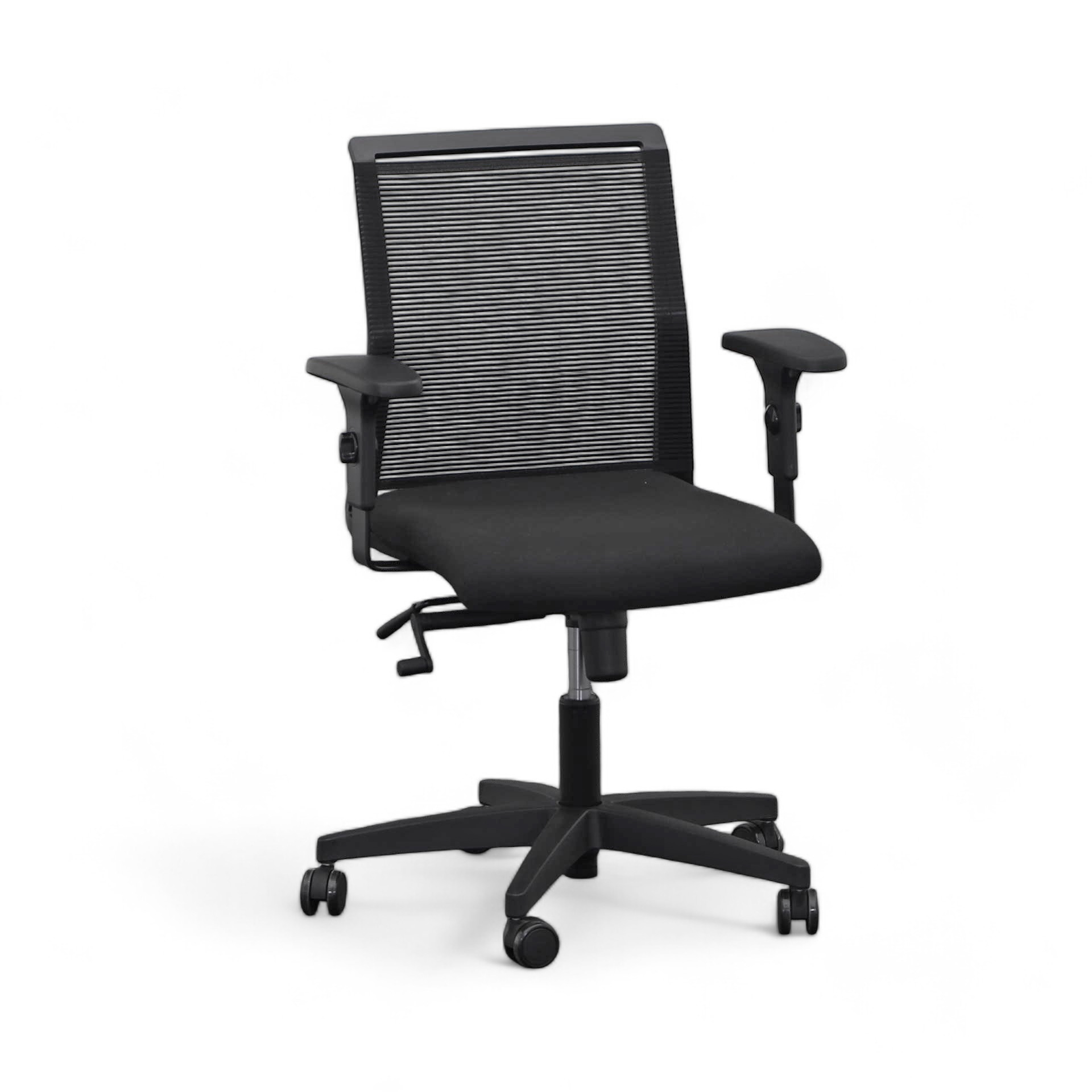 Smart Life 10 office chair with mesh backrest (Black, New, Carpet castors, 1D Armrests)