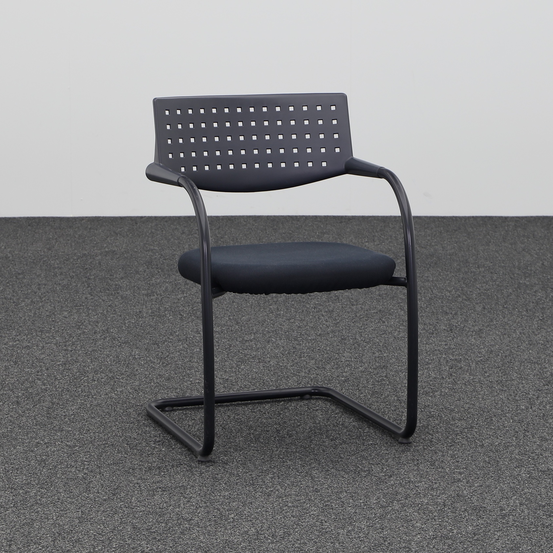 Cantilever Vitra visavis (Black, Normal used, Plastic glides, Ring armrests)