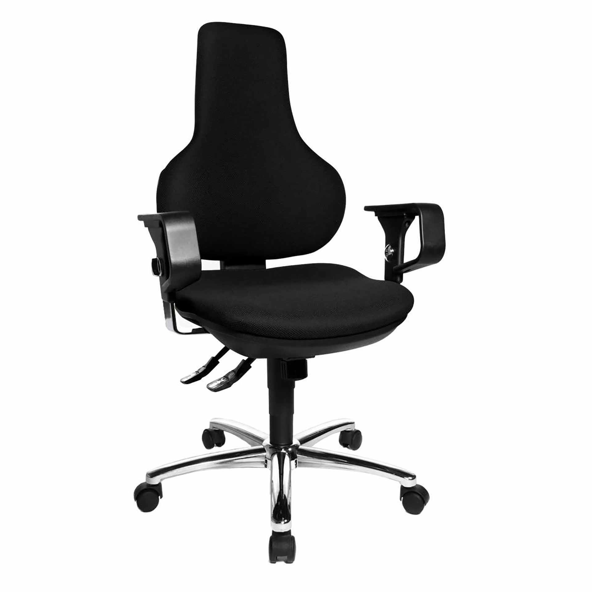 Chaise de bureau pivotante Topstar Ergo Point SY Deluxe (Noir, Nouveau, Rouleaux de moquette, 2D Accoudoirs)