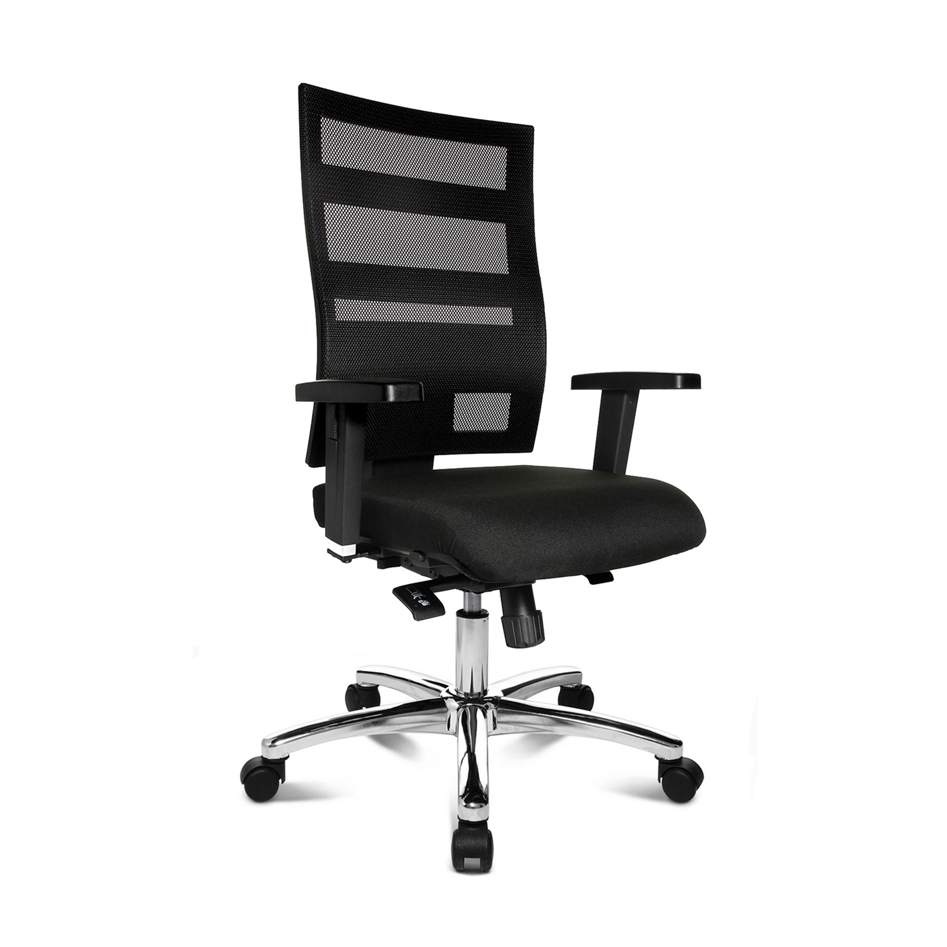 Chaise de bureau pivotante Topstar X-Pander Plus (Noir, Nouveau, Rouleaux de moquette, Accoudoirs 3D)