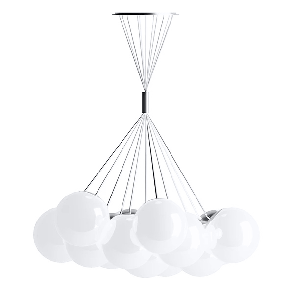 Lampes suspendues de Murano Murano Neve (Blanc de soie, Nouveau, Cromata, Sosp. Mazzo 13L., 20)