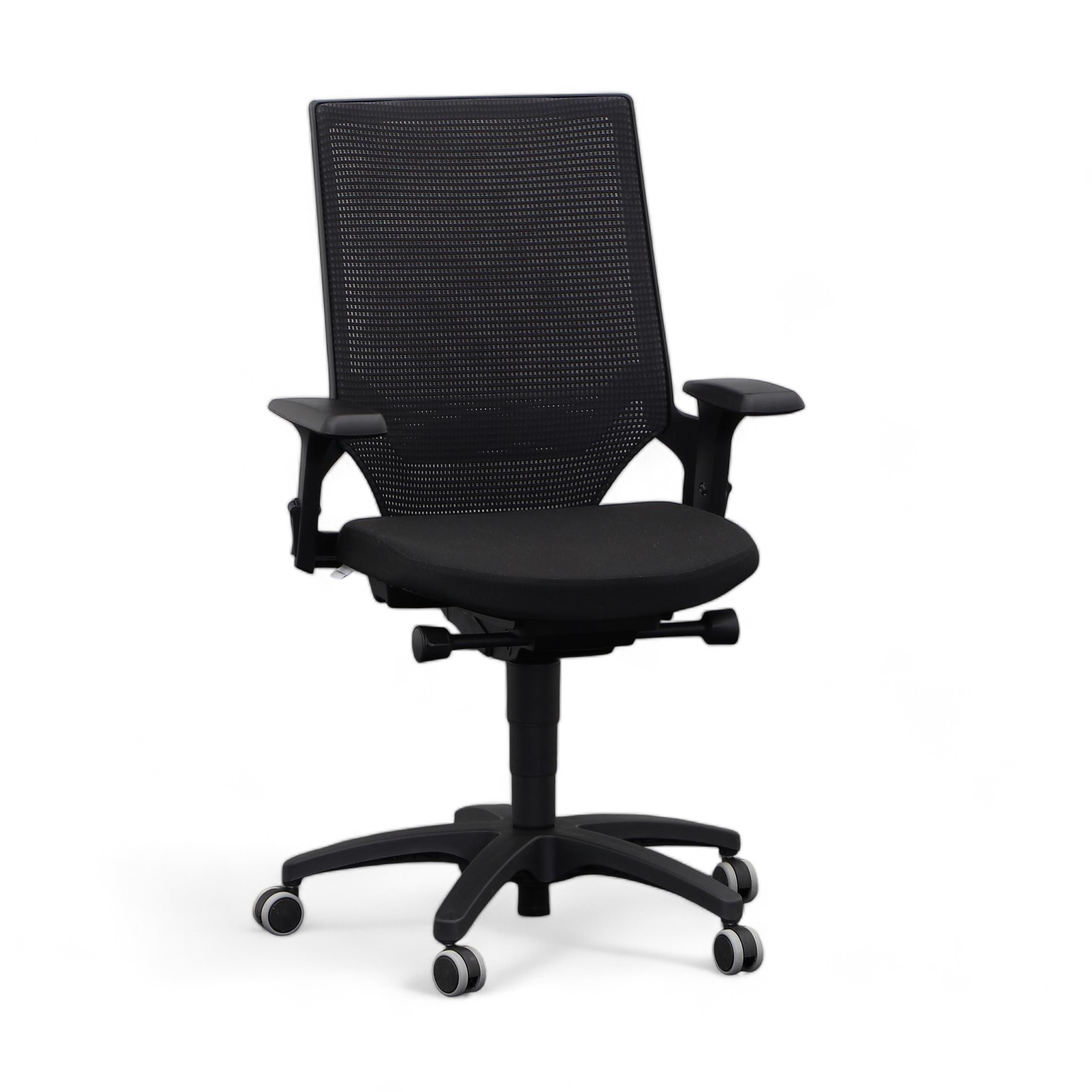 Sièges de bureau Chairzone Self One Classic (Noir, Nouveau, Roulettes pour sols durs, 2D Accoudoirs)