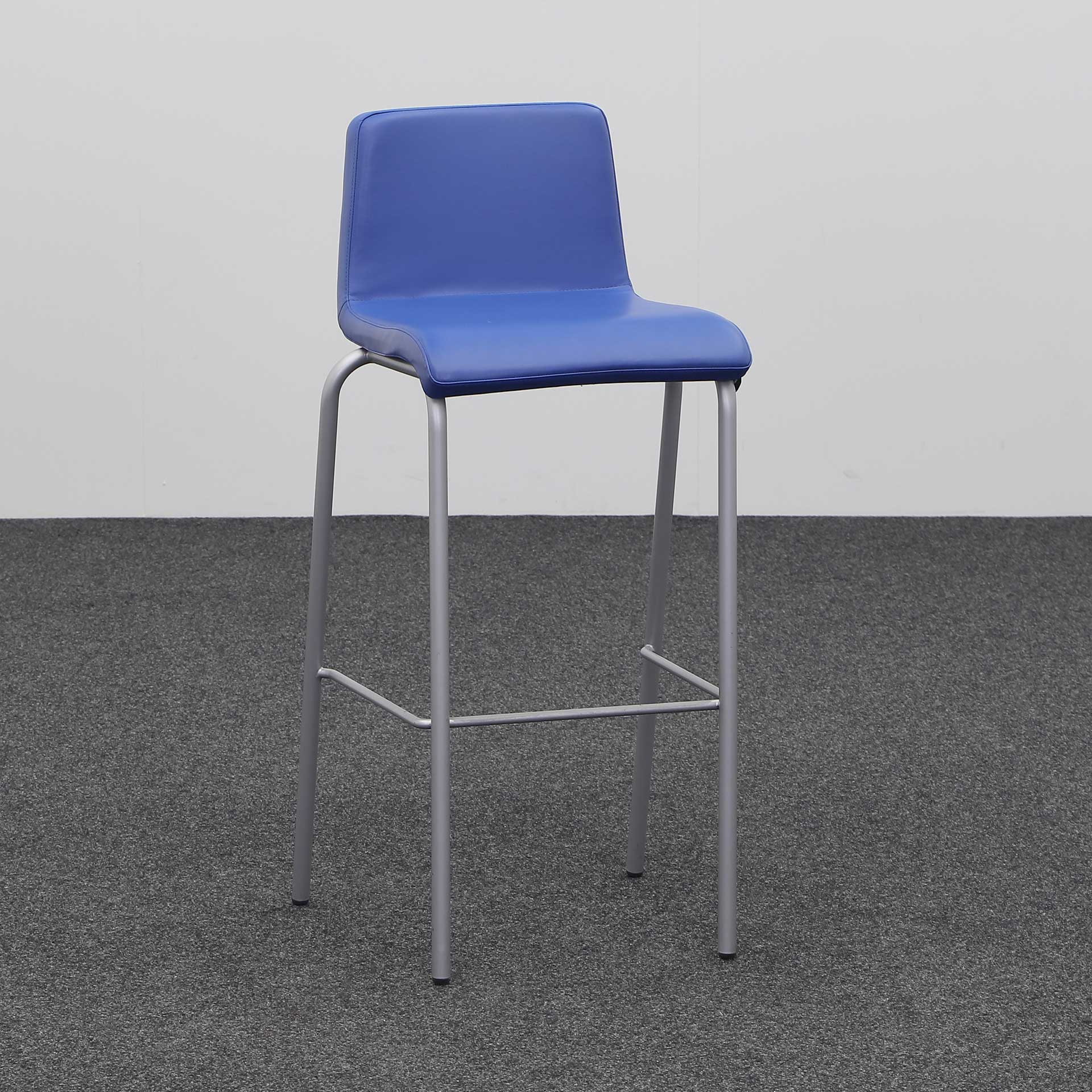 Barhocker Steelcase B-Free (Blau, Normal Gebraucht, Kunststoffgleiter, ohne)