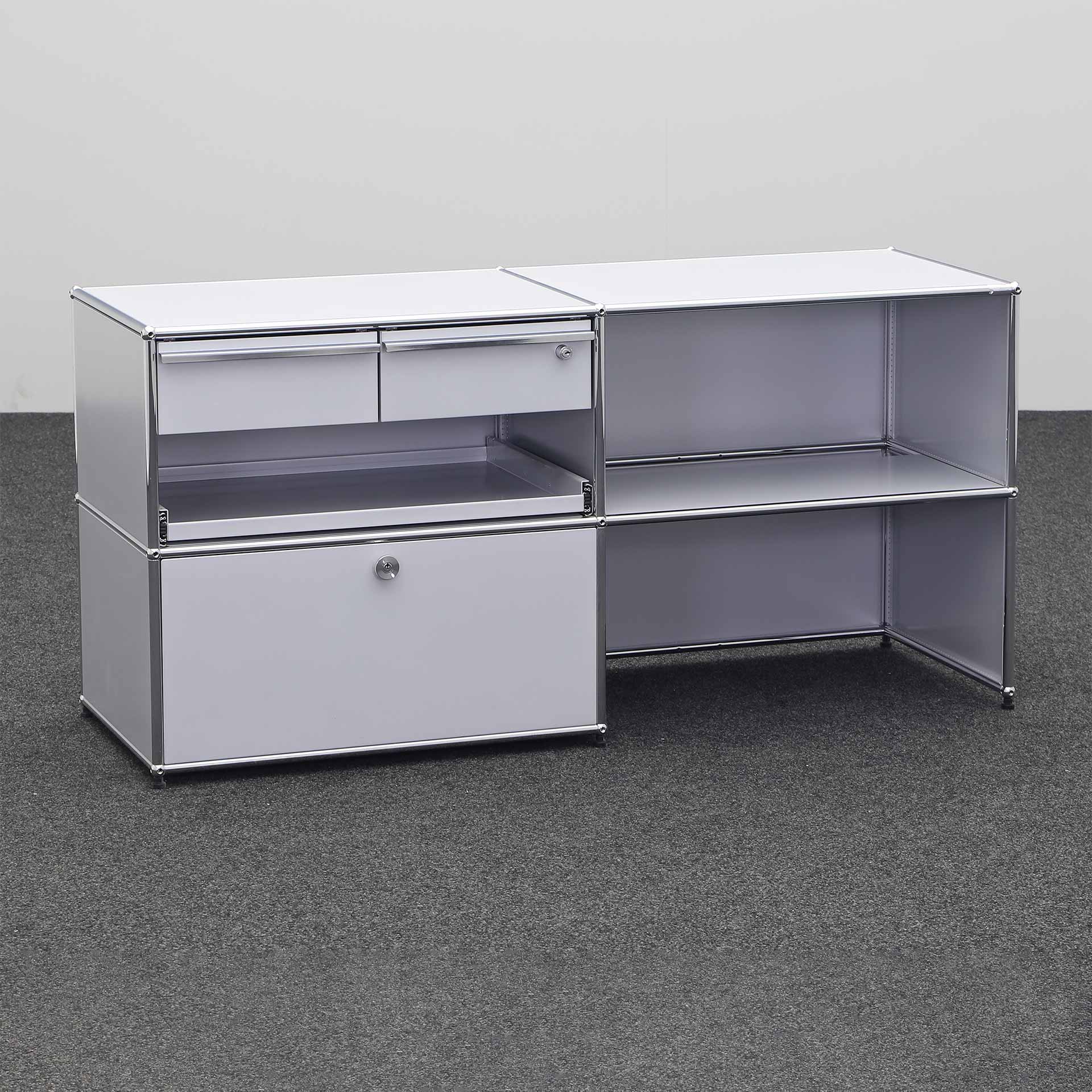 Armoires modulaires USM Haller (Gris argenté, Bon, Avec clé)