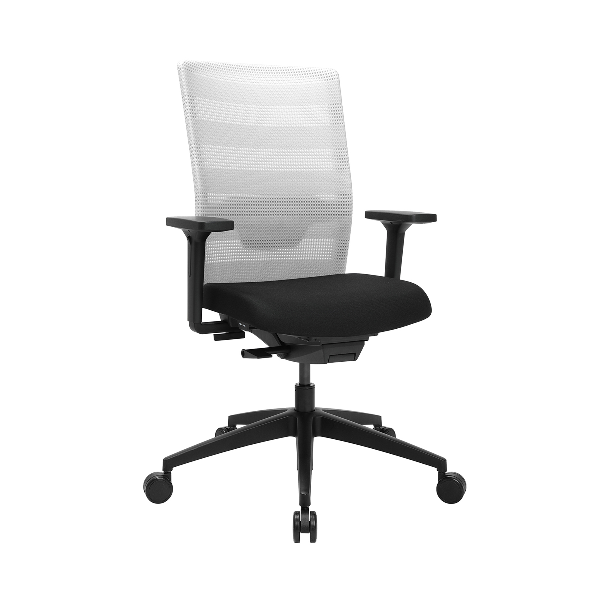 Chaise de bureau pivotante Topstar AirWork (Blanc, Nouveau, Rouleaux de moquette, 2D Accoudoirs)