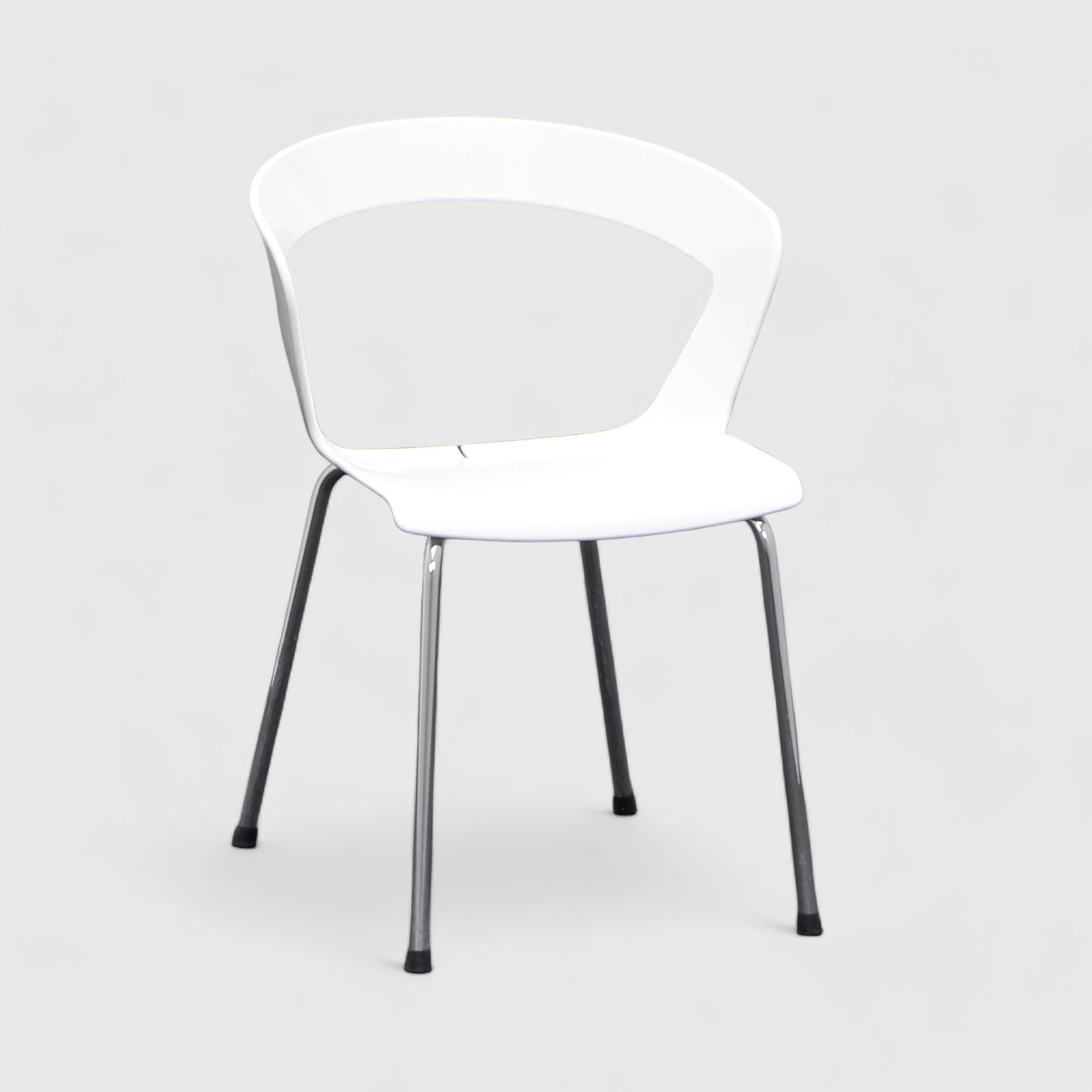 Bistro stacking chairs Metalmobil Ibis 002 (White, Normal used, Plastic glides, Fixed armrests)