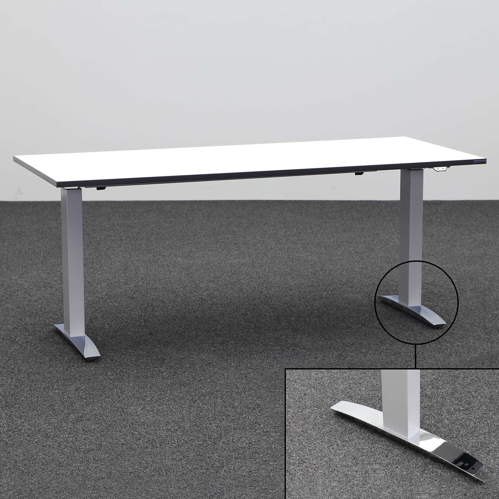 Table de travail réglable en hauteur Sitag SitagActive (Blanc, Nouveau, 175x75, Chromé, Gris clair)