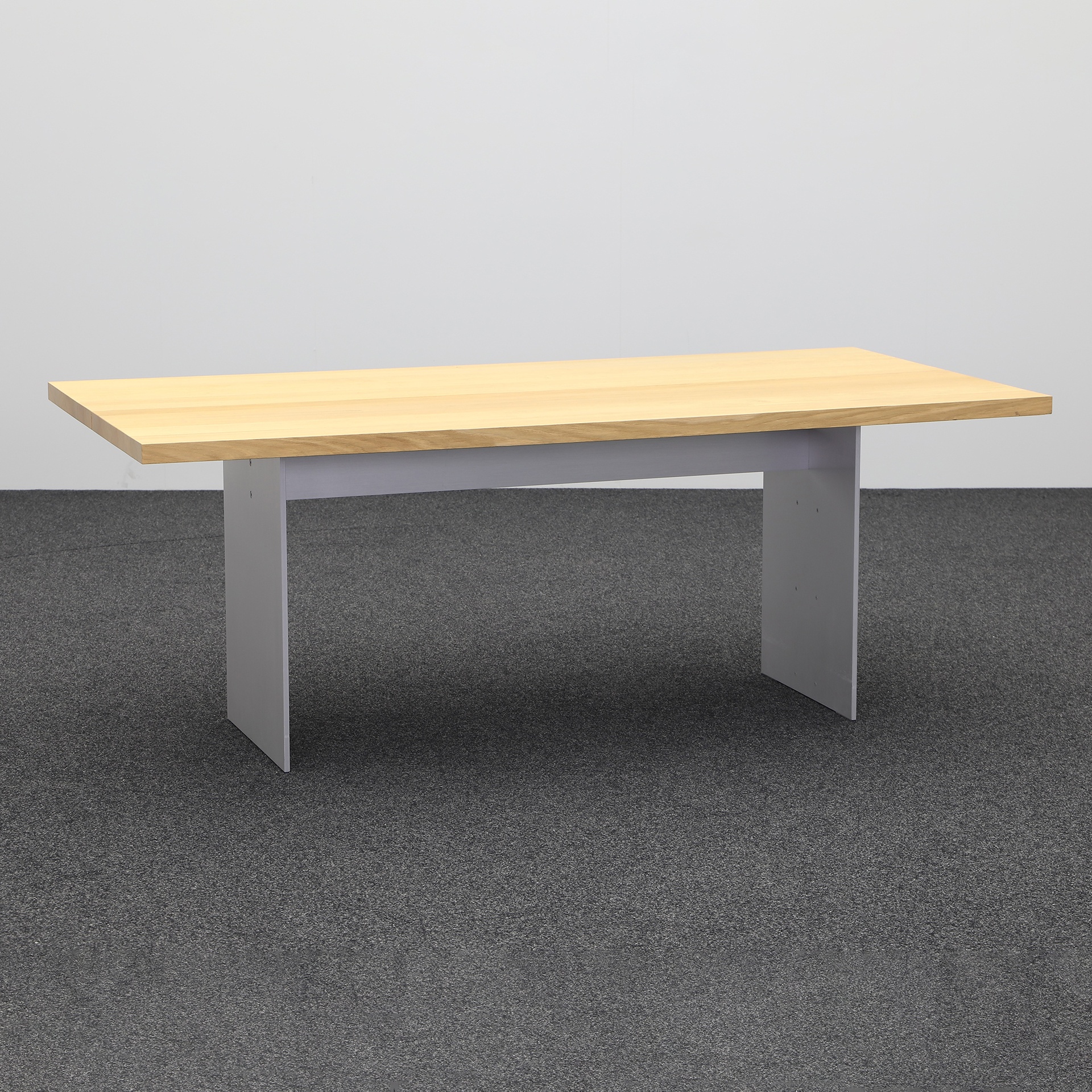 Tables de conférence Zoom (Chêne, Bon, 200x99, Gris argenté, Gris argenté)