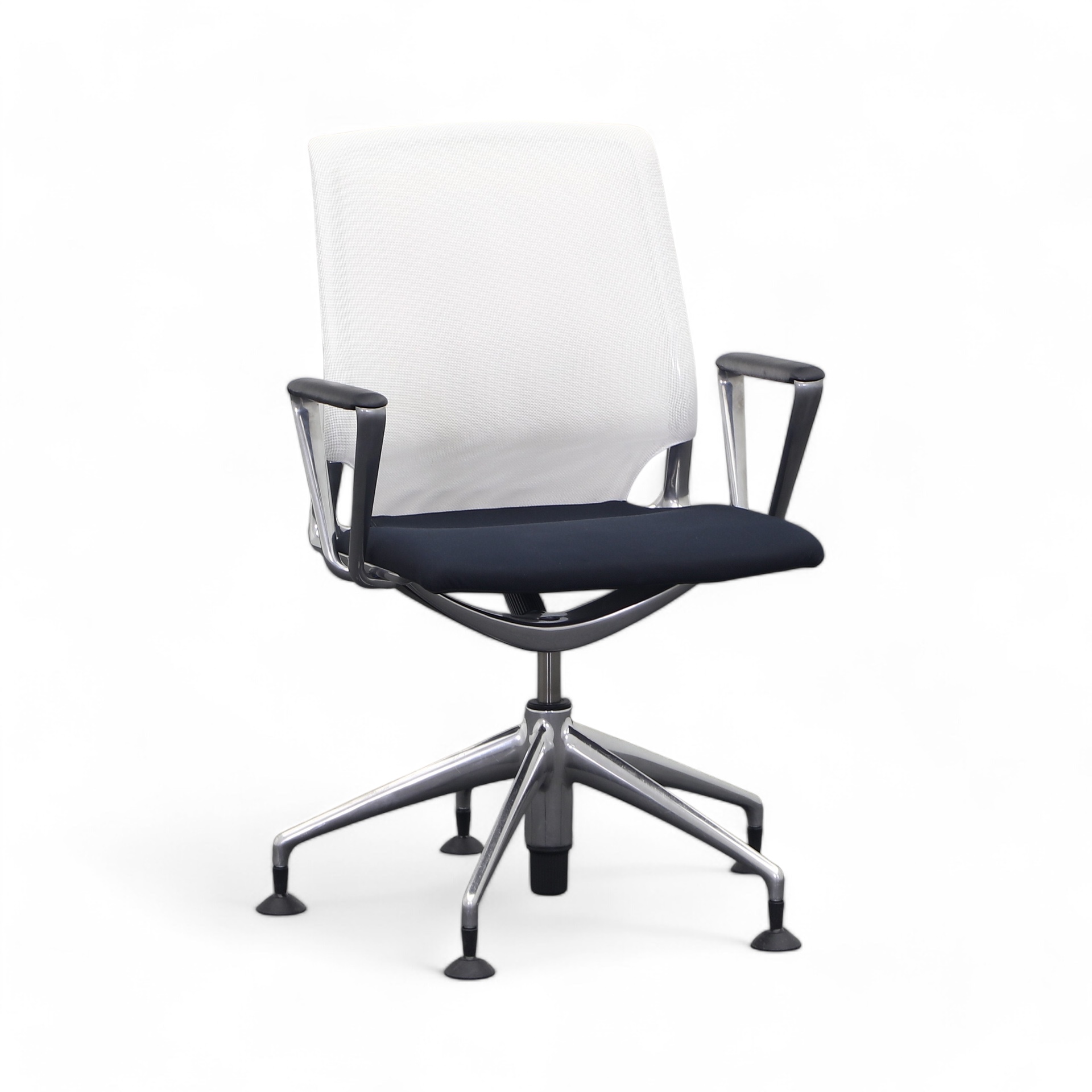 Konferenzstühle Vitra Meda Chair (Schwarz, Normal Gebraucht, Kunststoffgleiter, Fixarmlehnen)