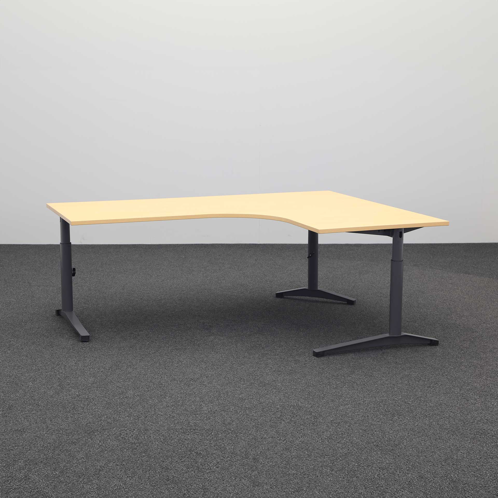 Eckschreibtische Steelcase (Buche, Normal Gebraucht, 200x160, Anthrazit)