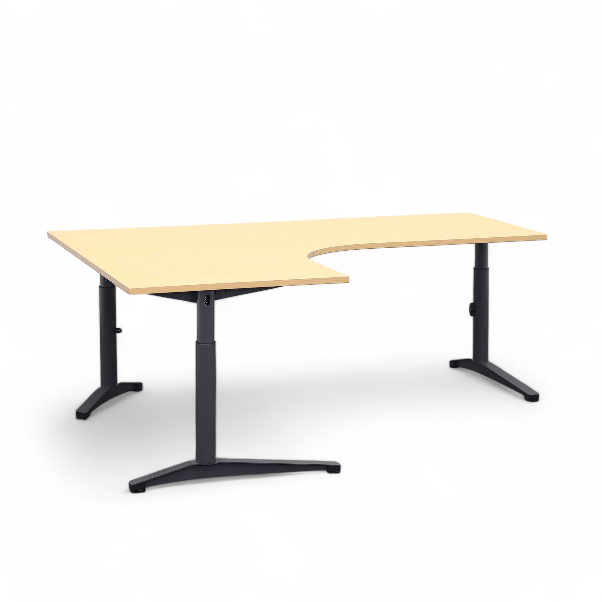 Eckschreibtische Steelcase Holz (Buche, Normal Gebraucht, 200x160, Anthrazit)