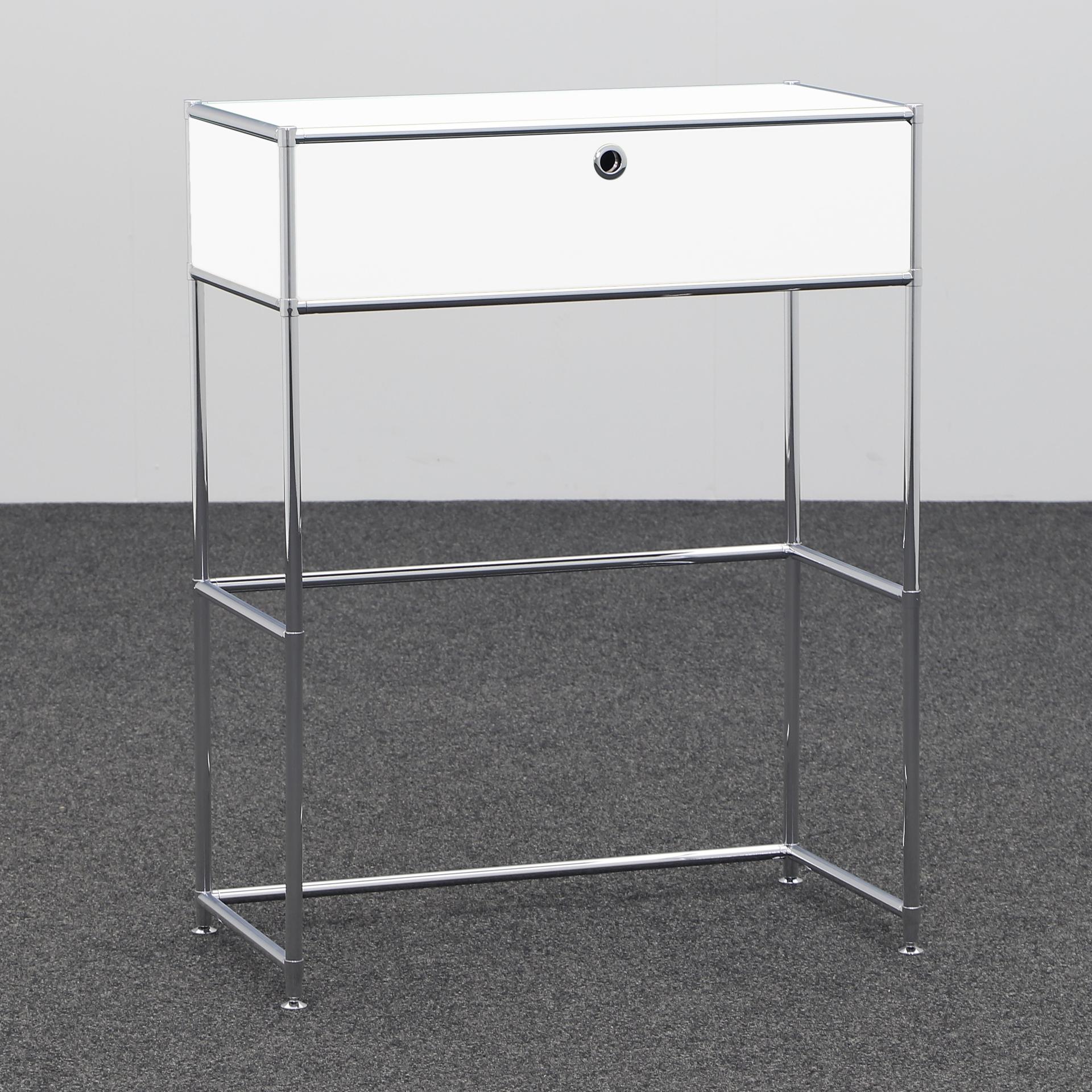 Tables d'appoint System4 (Blanc, Nouveau, 78x40, Chromé)