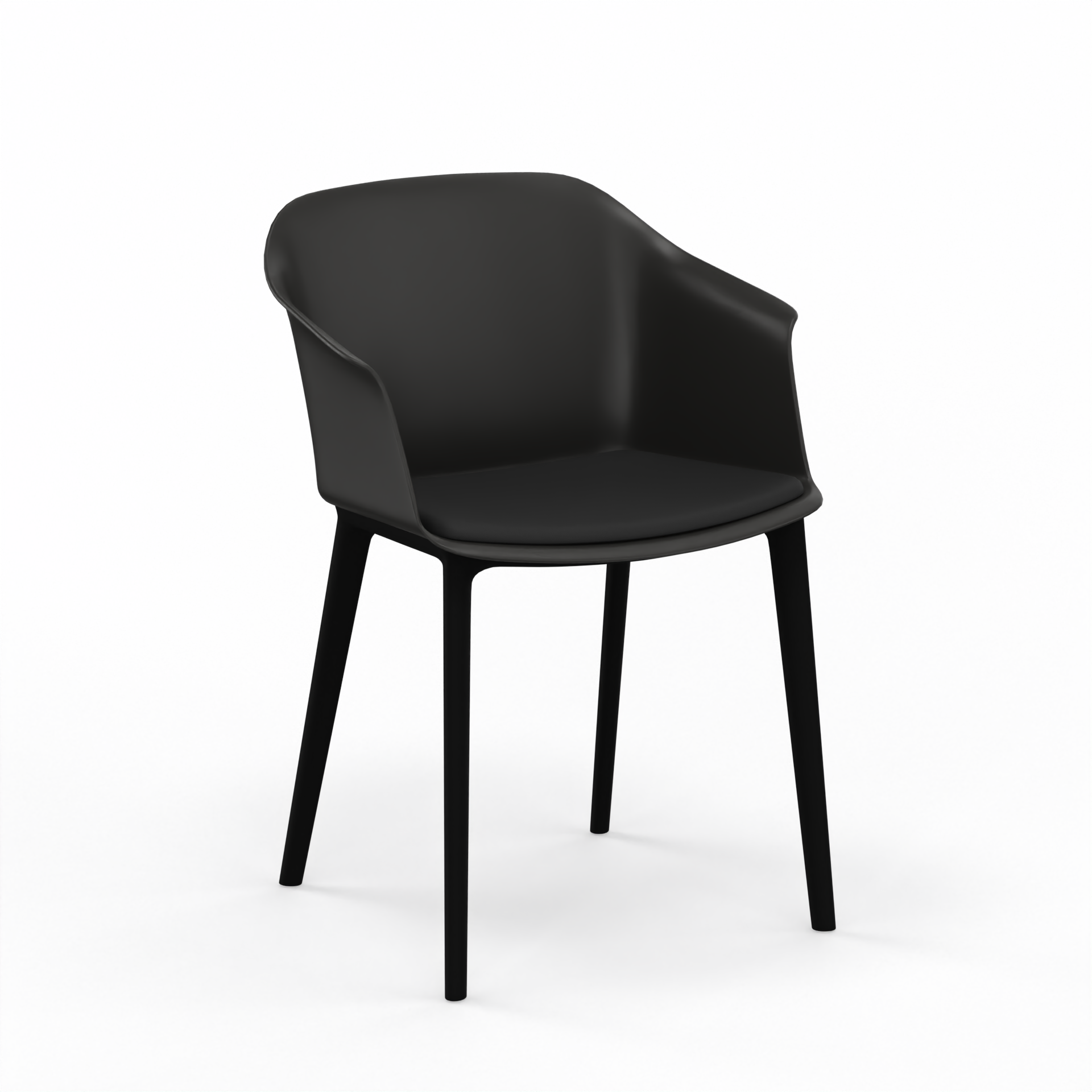 Bistro chairs Nowy Styl Inta Frame with seat cushion (Black, New, Plastic glides)