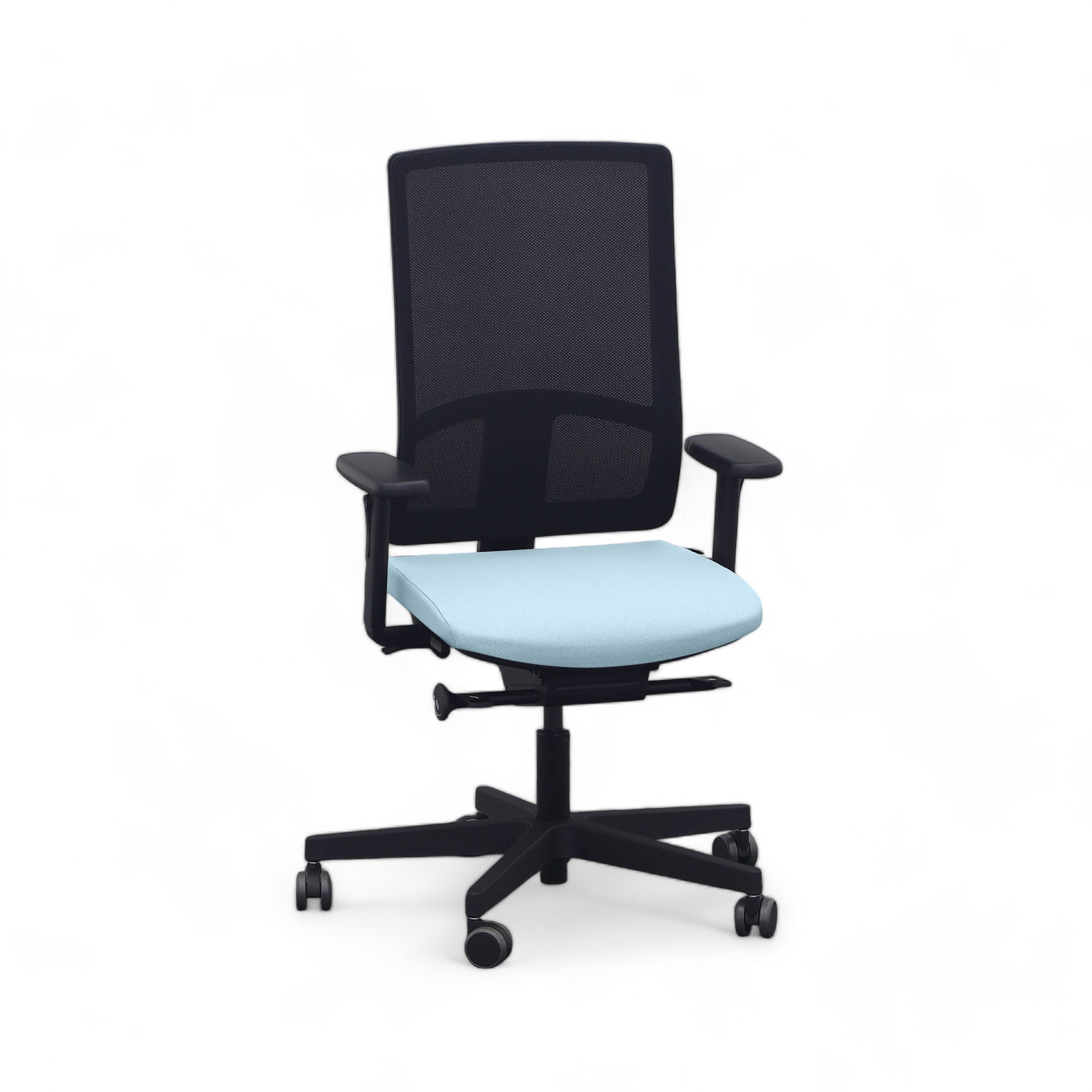 Chaises de bureau pivotantes Sitag SitagPoint Tec 2 Mesh (Bleu, Nouveau, Roulettes pour sols durs, 2D Accoudoirs)