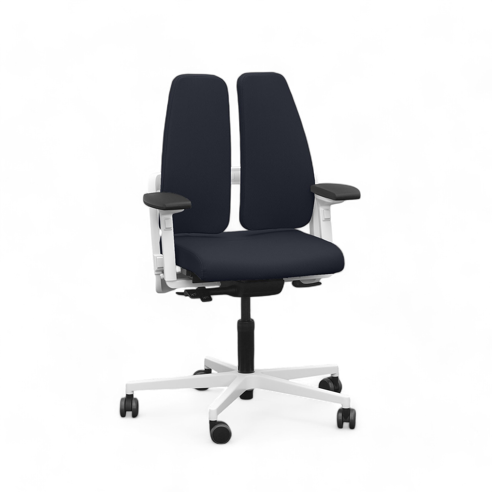 Office chair SitagXilium DuoBack swissmade ergonomic (Black, New, Hard floor castors, 4D armrests)