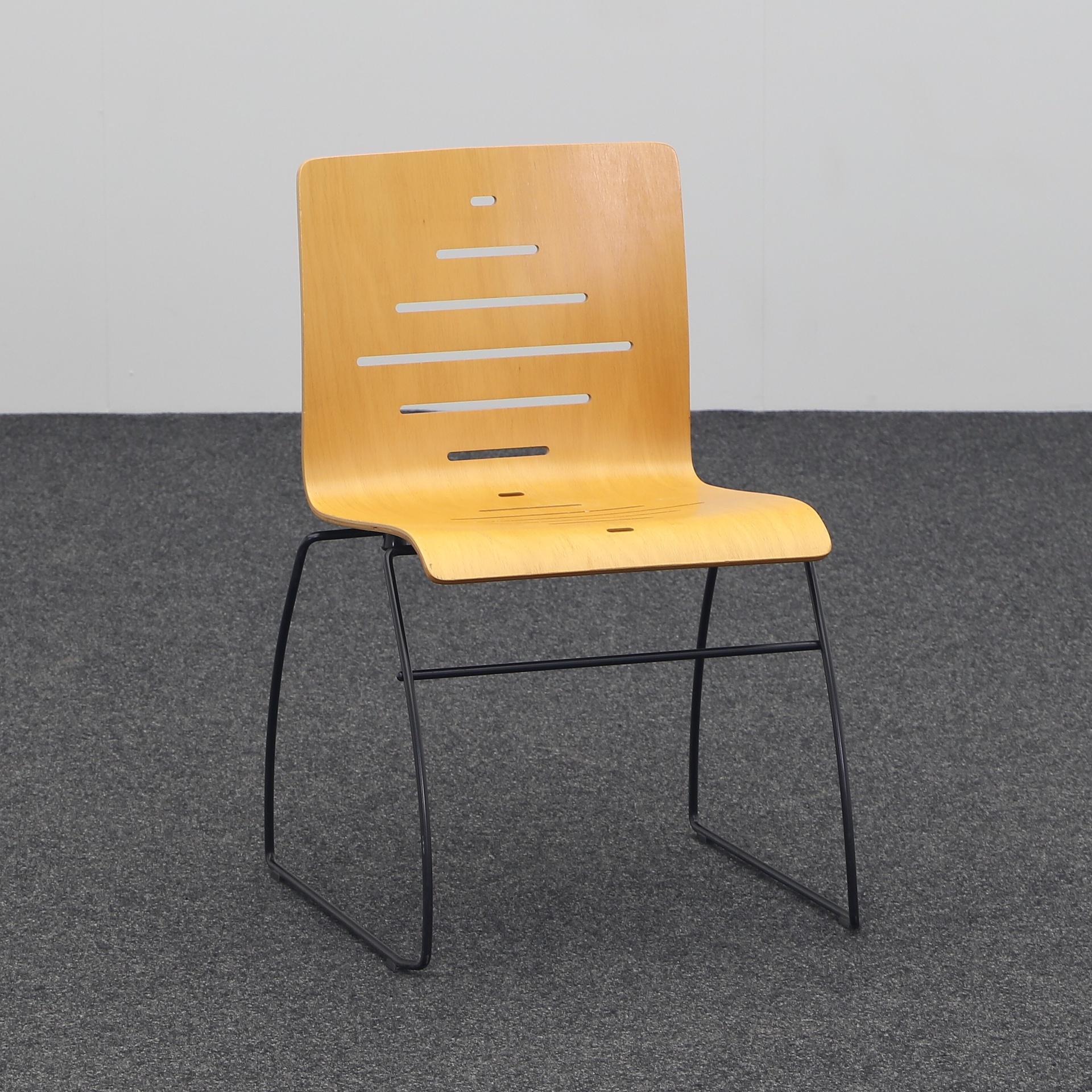 Skid-base chairs Bent Krogh (Beech, Normal used, Plastic glides, without)