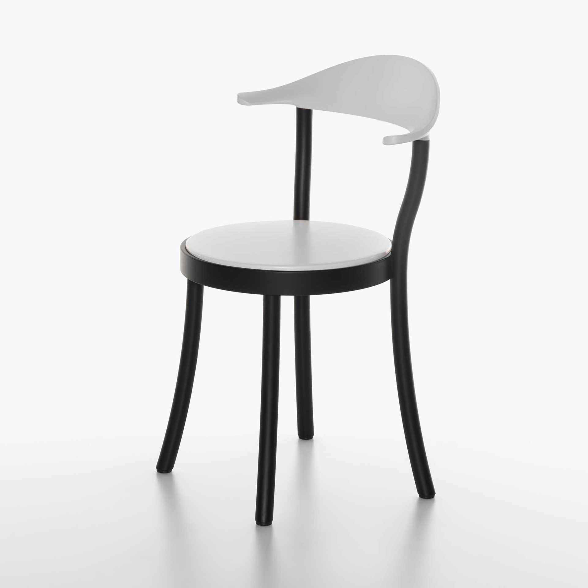 Bistro chairs Plank Monza (White, New, Black, Plastic glides, without armrests)