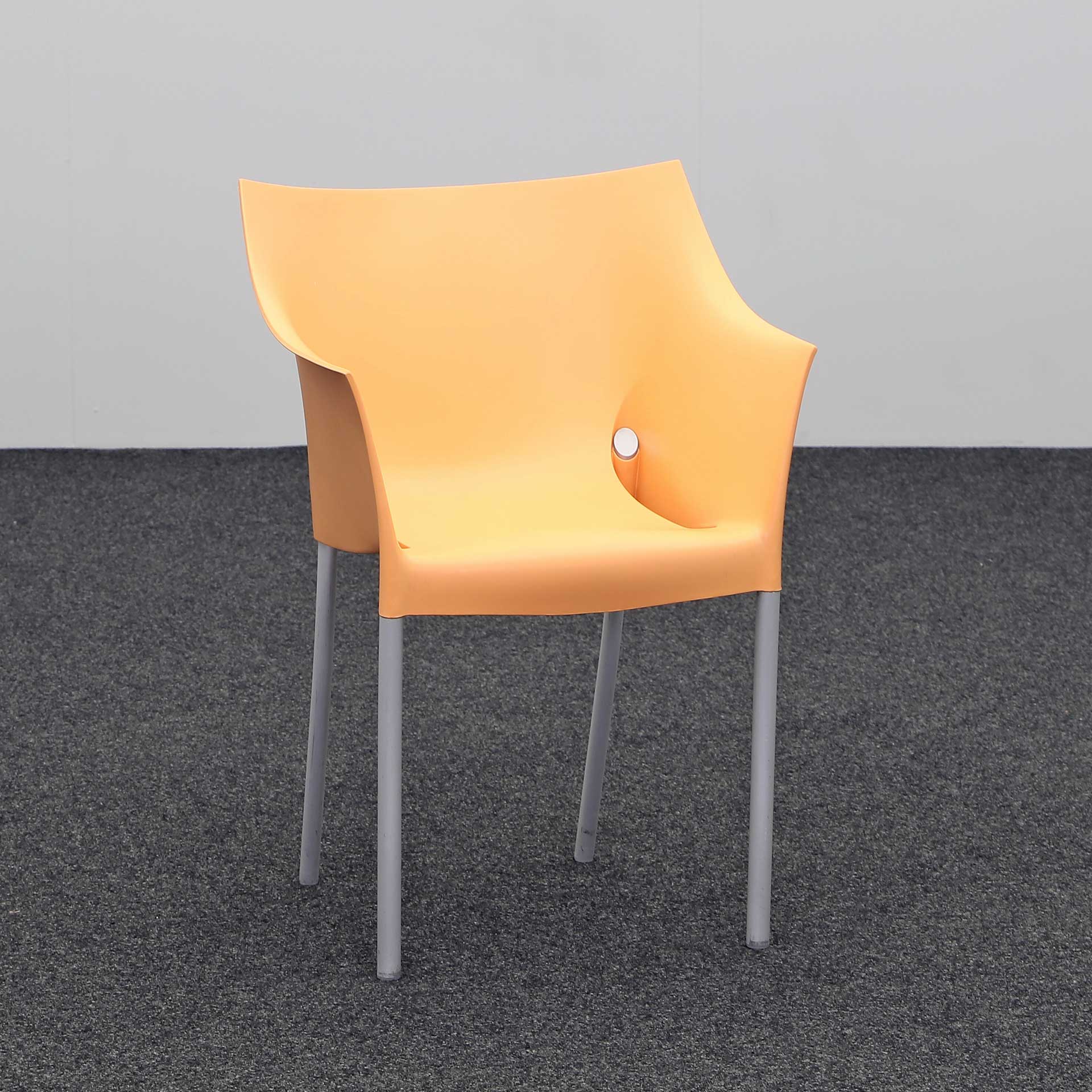 Chaises de bistrot Kartell (Orange, Normalement utilisé, Patins en plastique)