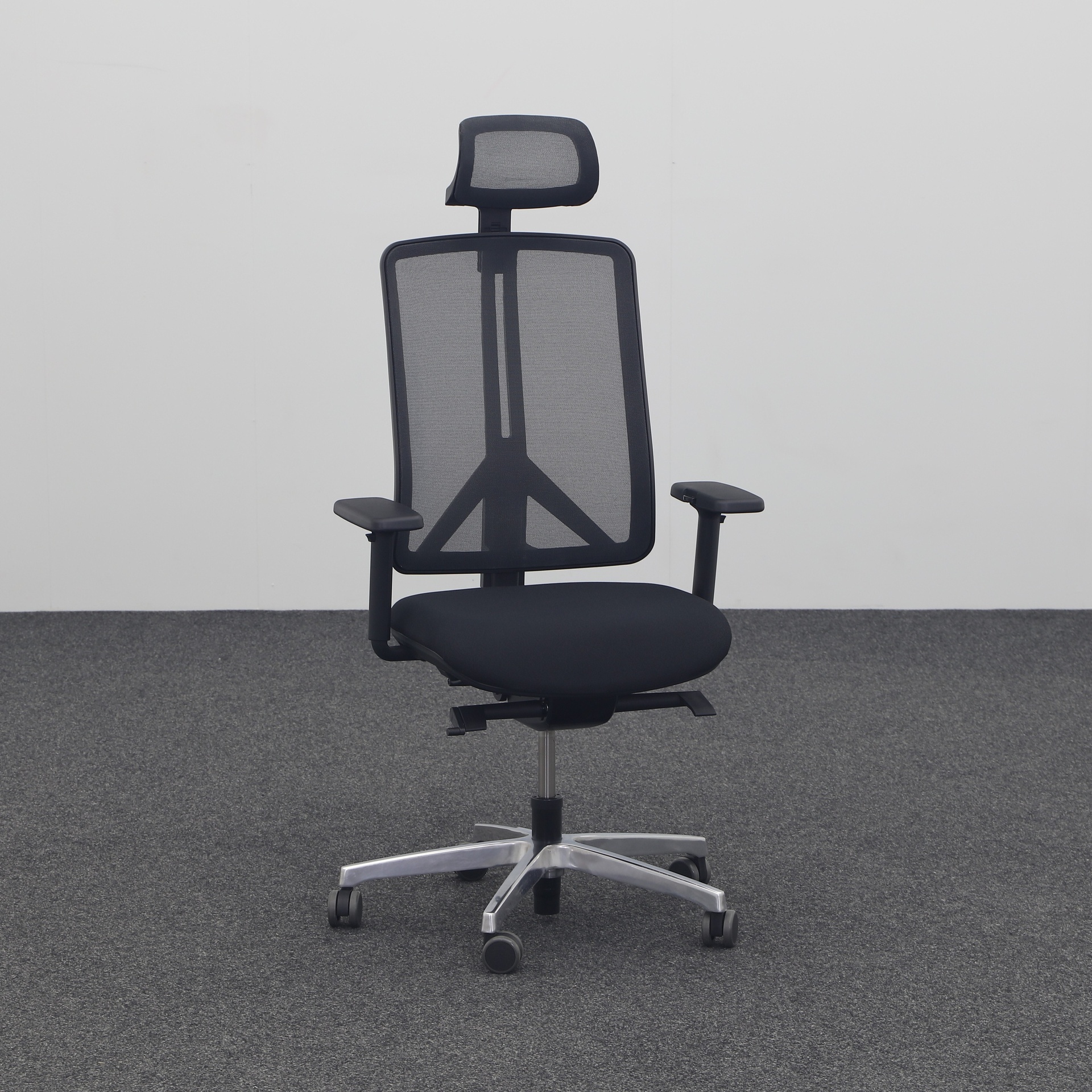 Office swivel chairs Unitrend RIM Flexi (Black, Normal used, Hard floor castors, 3D armrests)