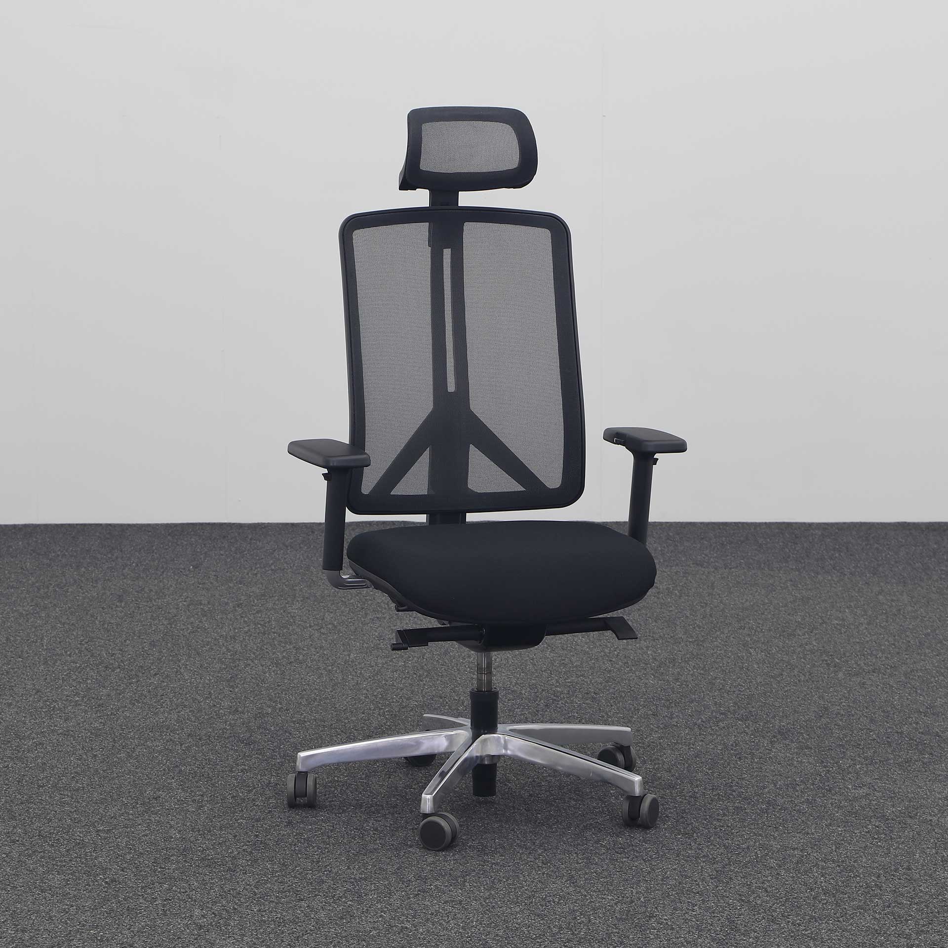 Office swivel chairs Unitrend RIM Flexi (Black, Normal used, Hard floor castors, 3D armrests)